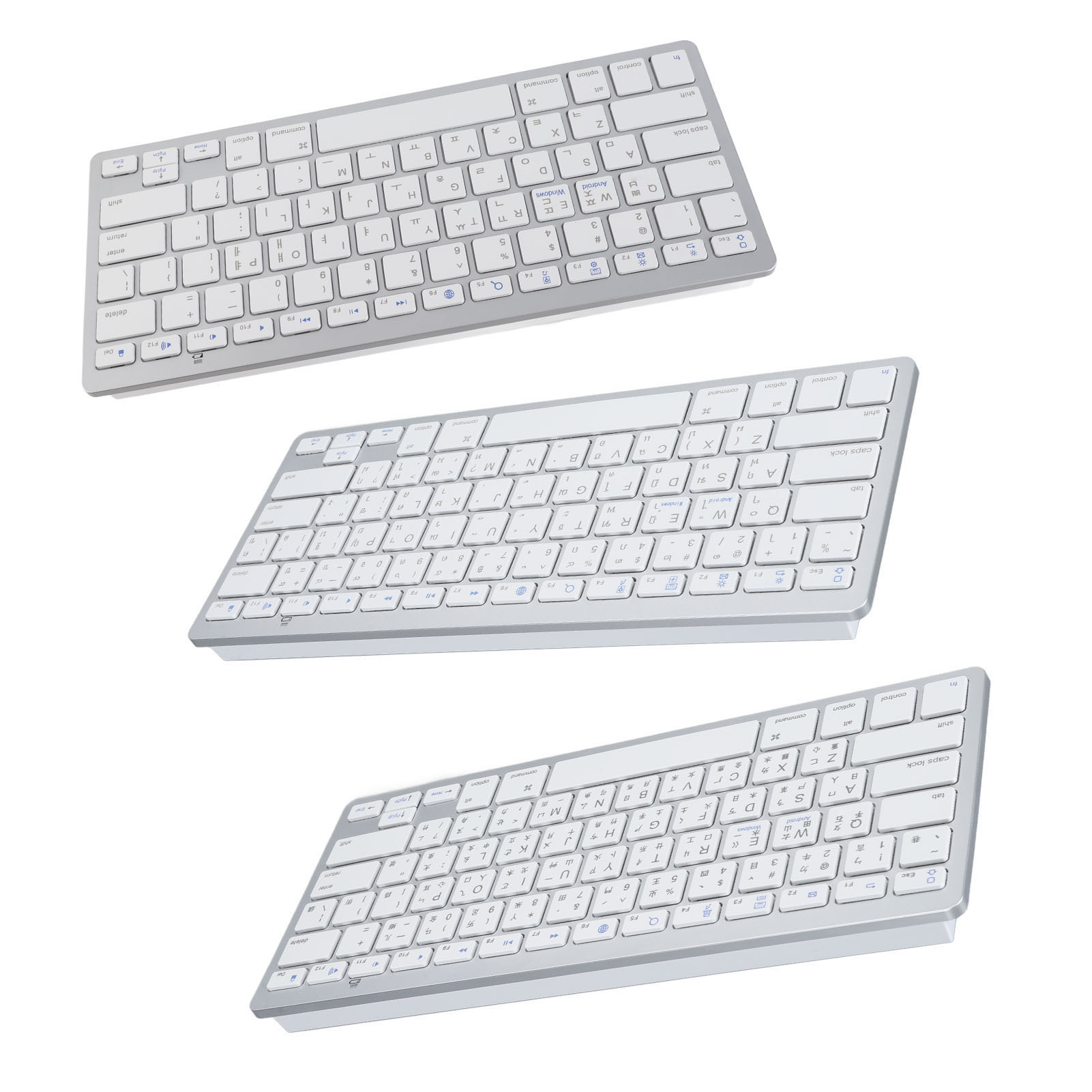 BT Keyboard Bilingual Super Slim Scissor Switch Wireless Keyboard For PC Lapt CB - Bild 28 von 31