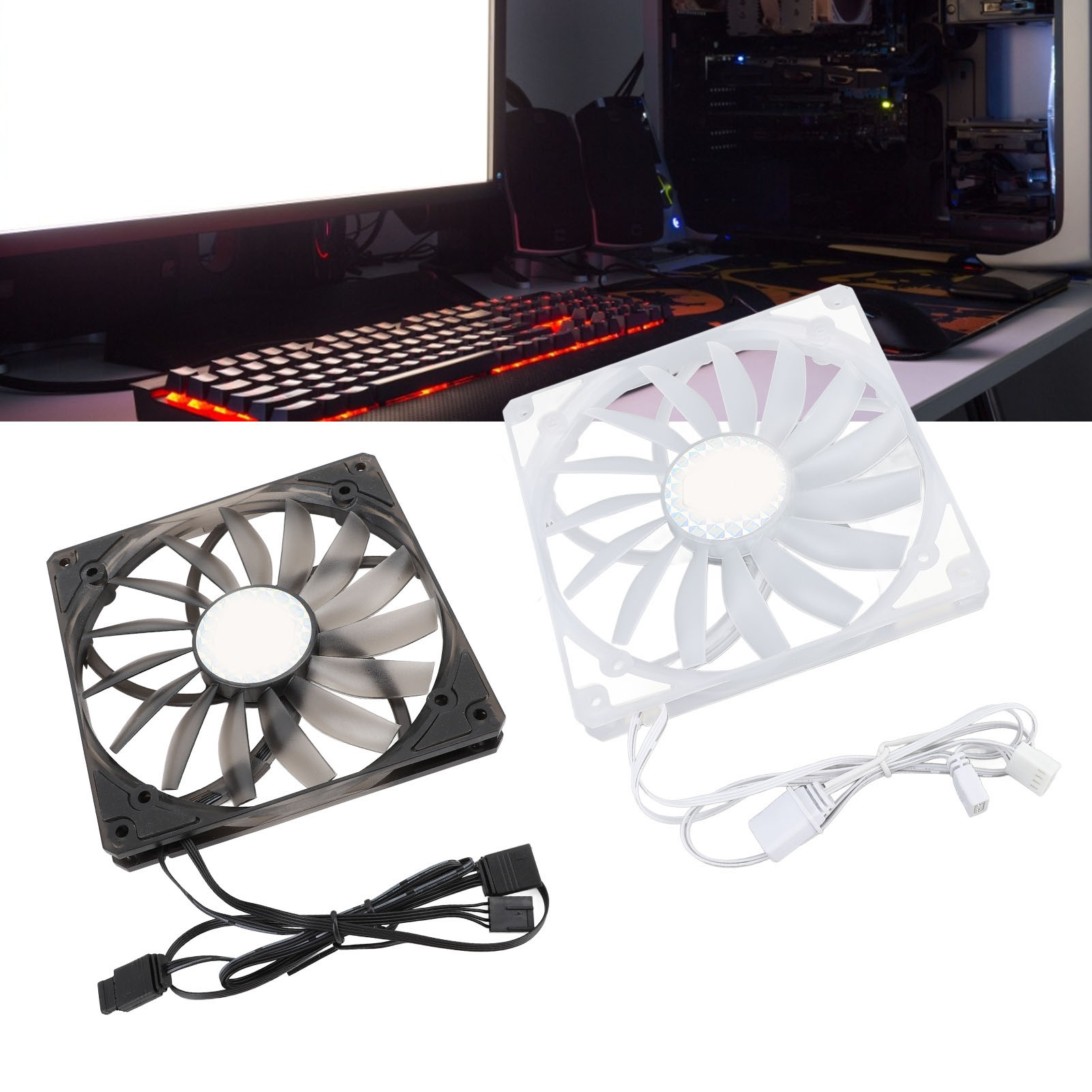 140mm PWM ARGB Fan Ultra Thin 15mm MFDB Dynamic Pressure Bearing PWM Temperat FY - Afbeelding 29 van 29