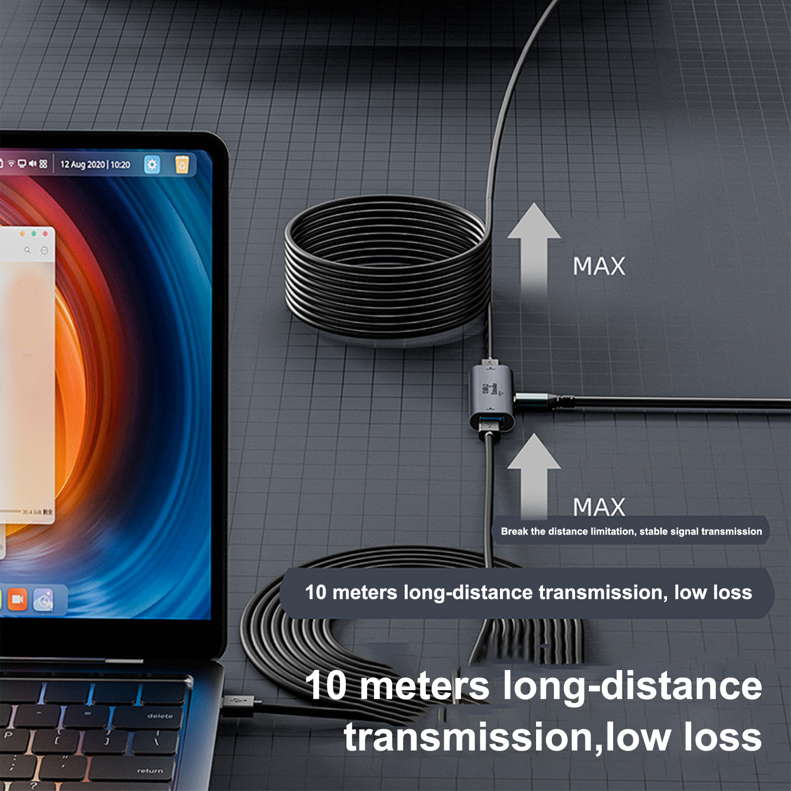 Extenseur de signal USB 3.2 5 Gbit/s 10 m portable longue distance USB3.2 ampli de signal - Photo 28/36