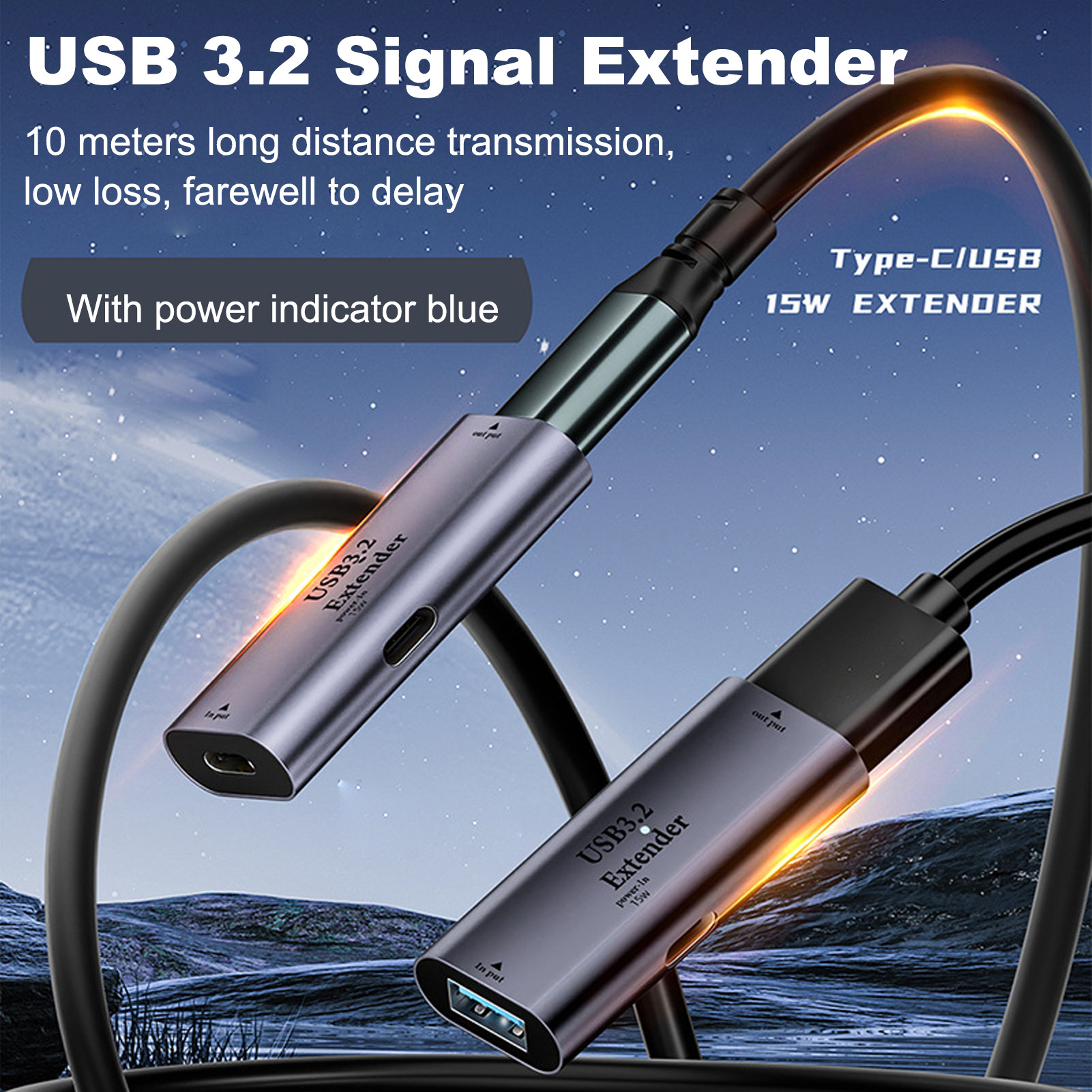 Extenseur de signal USB 3.2 5 Gbit/s 10 m portable longue distance USB3.2 ampli de signal - Photo 25/36