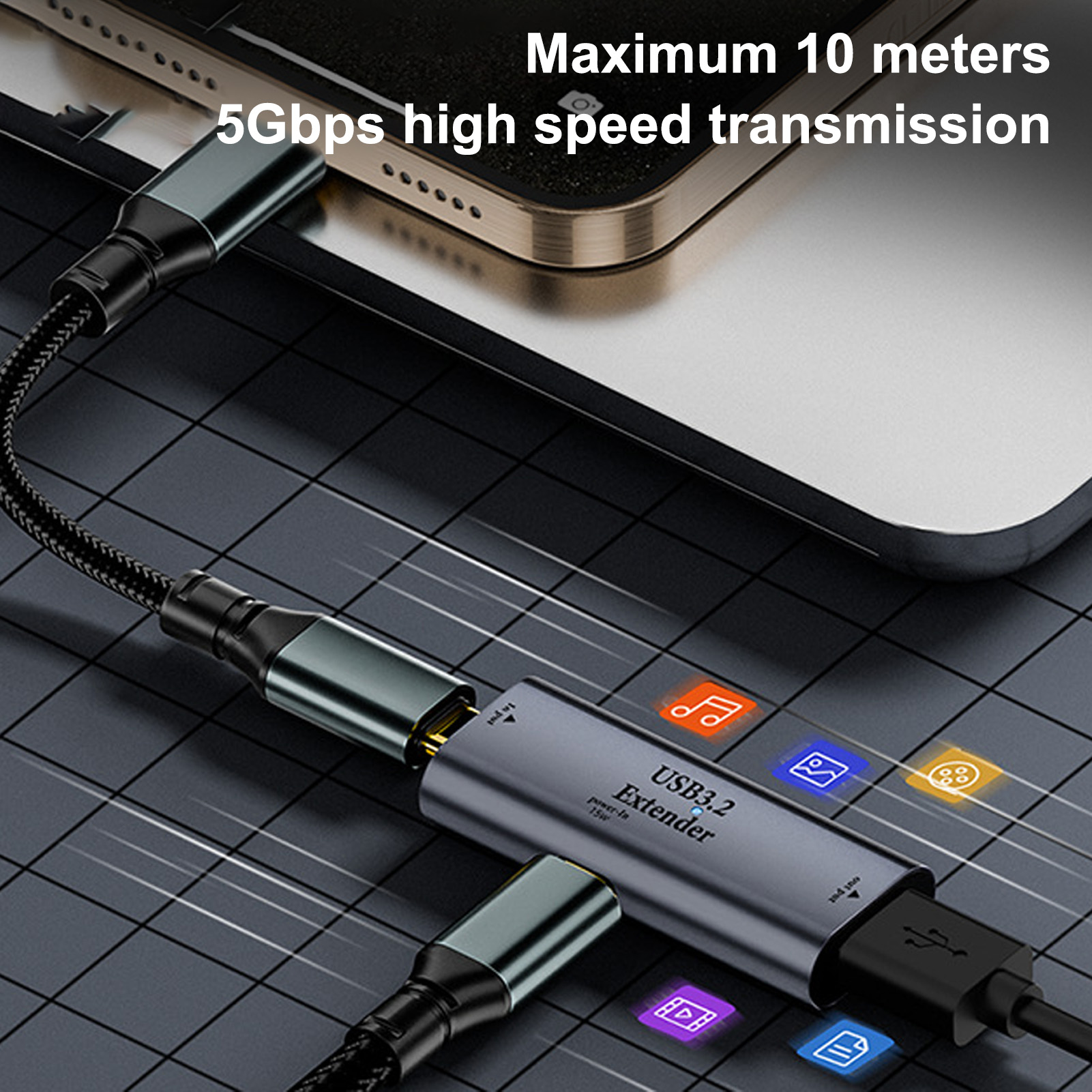 USB 3.2 Signal Extender 5Gbps 10m Long Distance Portable USB3.2 Signal Ampli - Zdjęcie 15 z 24