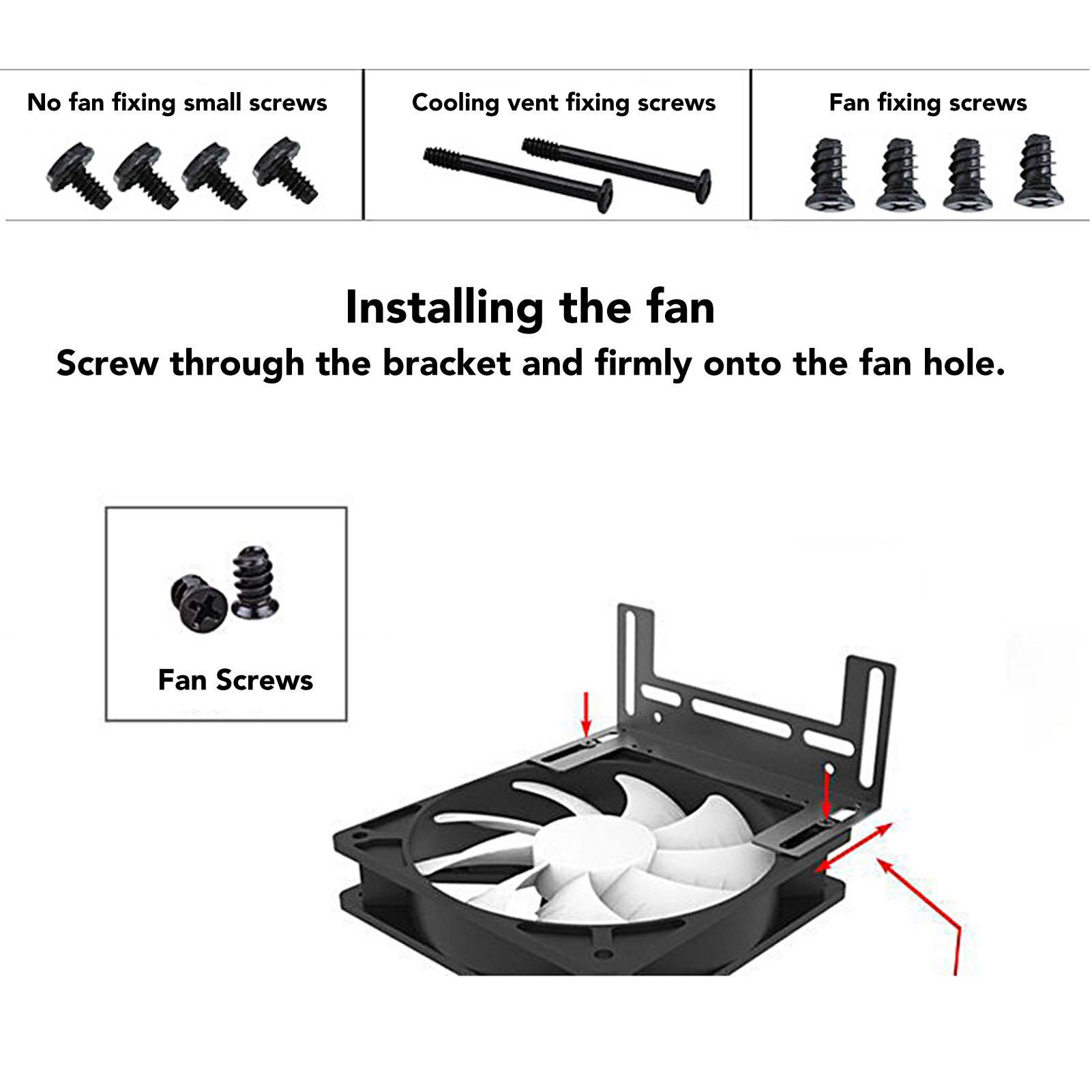 Computer Radiator Fan Holder Thickened Stainless Steel Low Noise Chassis Fan FY - Afbeelding 25 van 30
