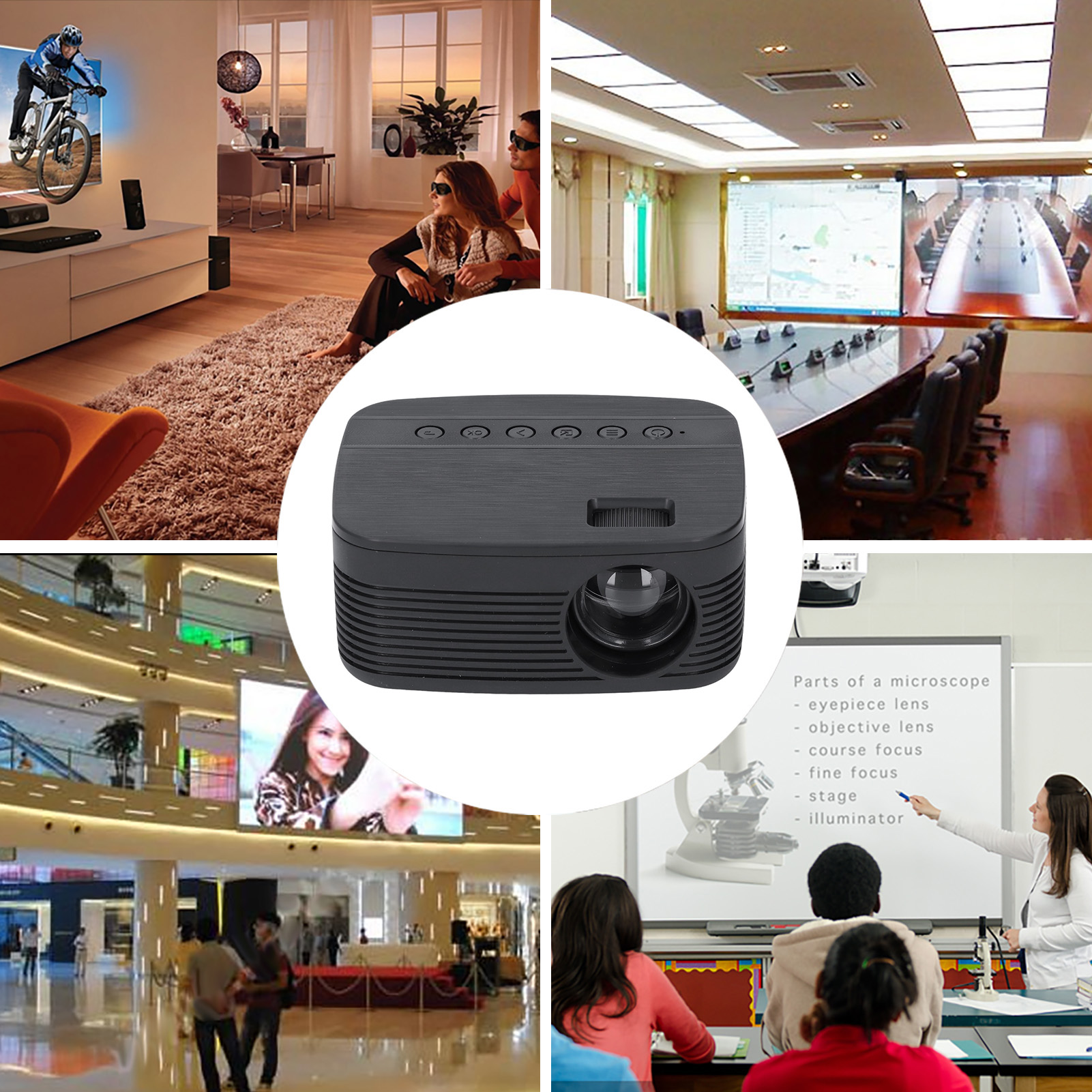 HD 1080P Projector Wireless Screen Mirroring Portable Movie Projector Compat - Picture 33 of 33