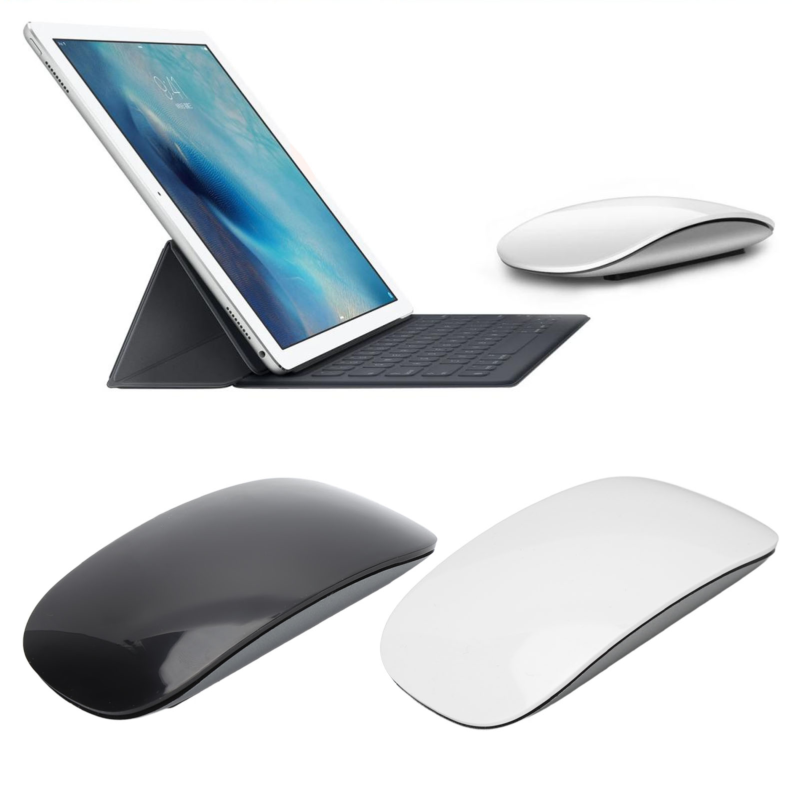 Wireless BT Mouse Ergonomic Curved Optical Touch USB C Rechargeable Slim Sil - Picture 23 of 28