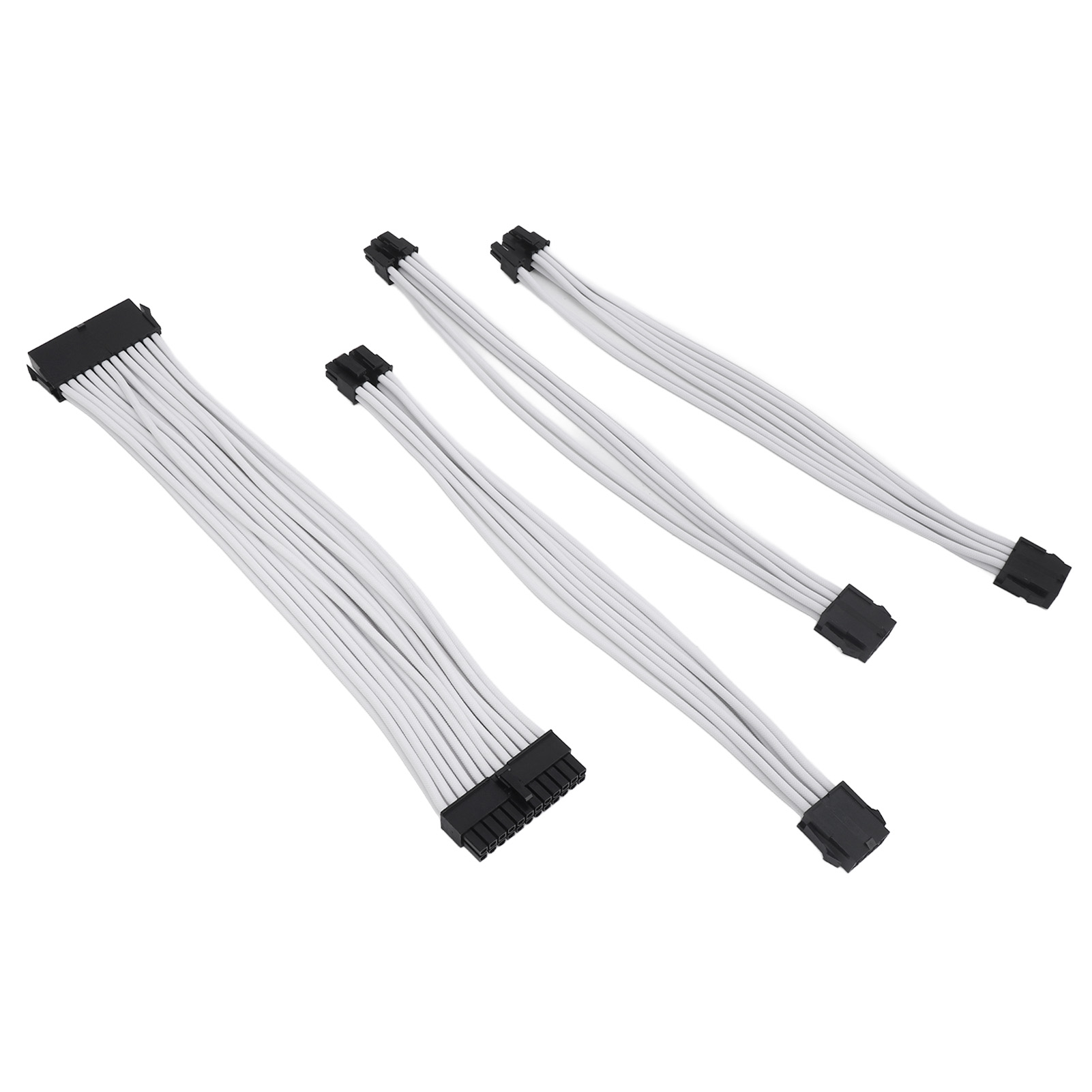 4x 18AWG PSU Cable Extension Power Cords 30cm Nylon Sleeved 24 Pin ATX 4+4Pin FY - Afbeelding 27 van 30