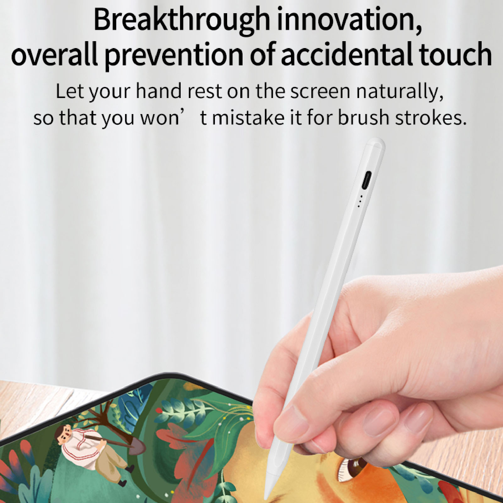 Stylus Pen Palm Rejection Tilt Sensitivity Tablet Pen 3 Lights Battery Le-vel FY - Bild 28 von 30