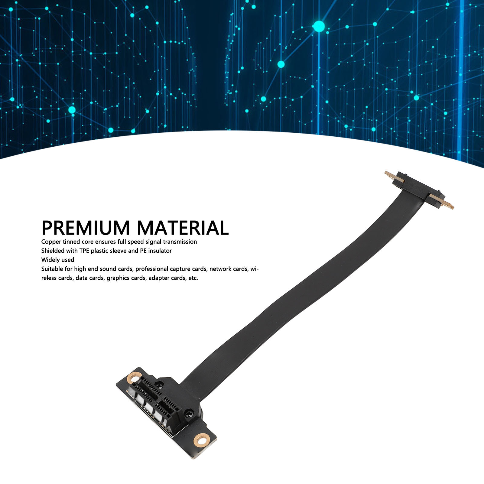 New PCIe 3.0 X1 Riser Cable 8Gbps High Speed Dual 90° Right Angle PCI Express 3. - Afbeelding 27 van 35