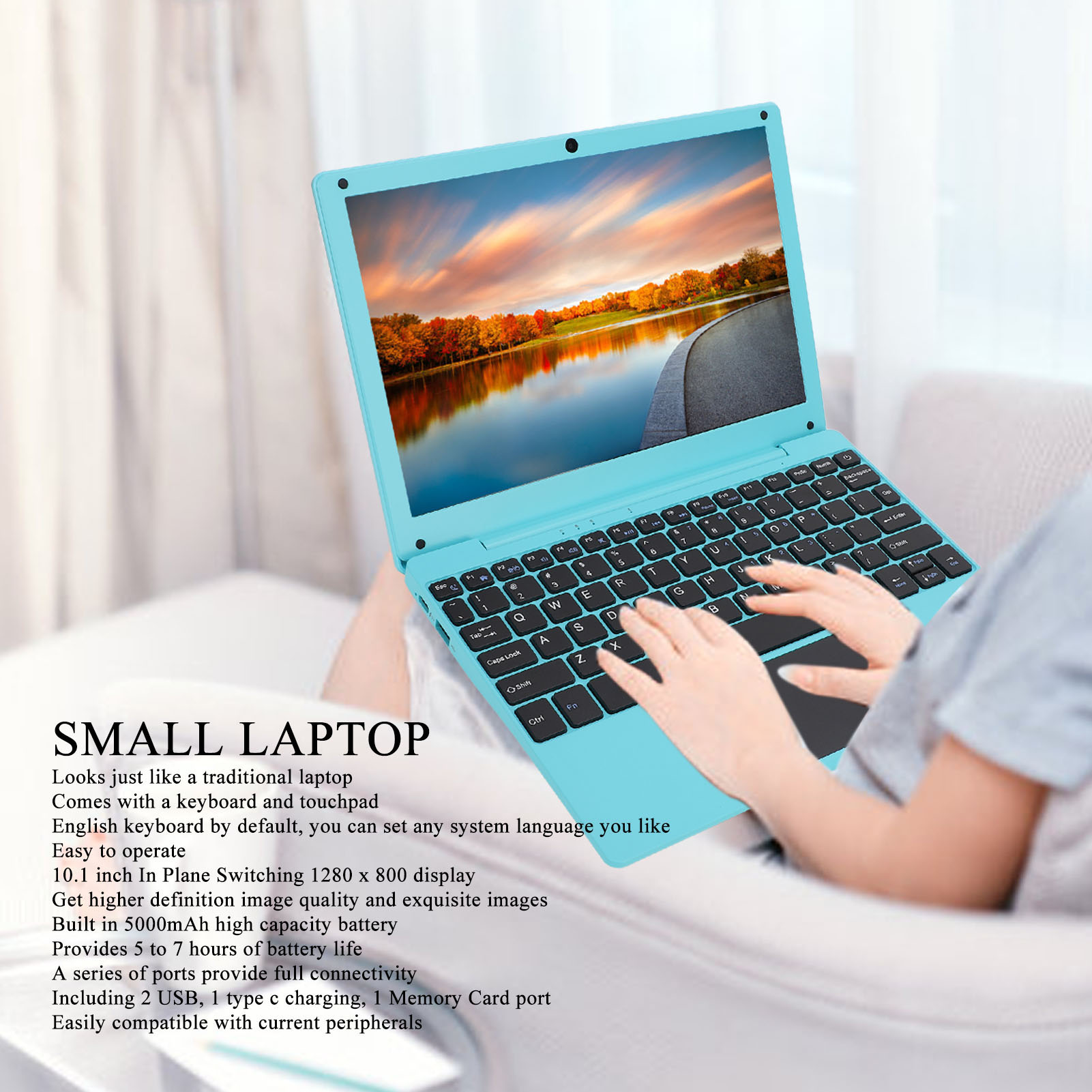 10.1 Inch Laptop Quad Core Processor Type C Charging Built In Camera Wirele - Picture 24 of 41