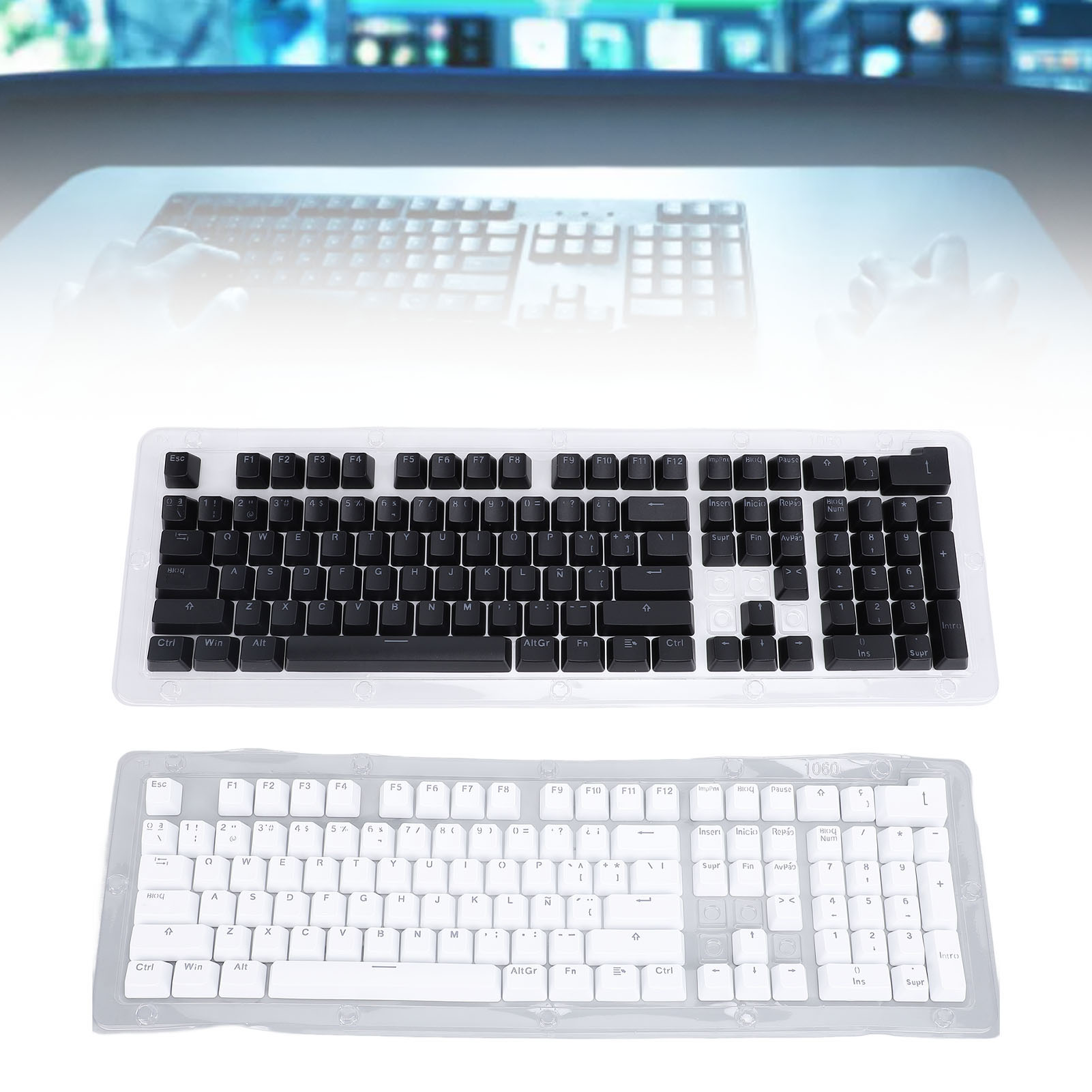 Spanish Keyboard Keycaps 108 Keys Minimalist Mechanical Keyboard Keycaps Fo Kit - Picture 15 of 18