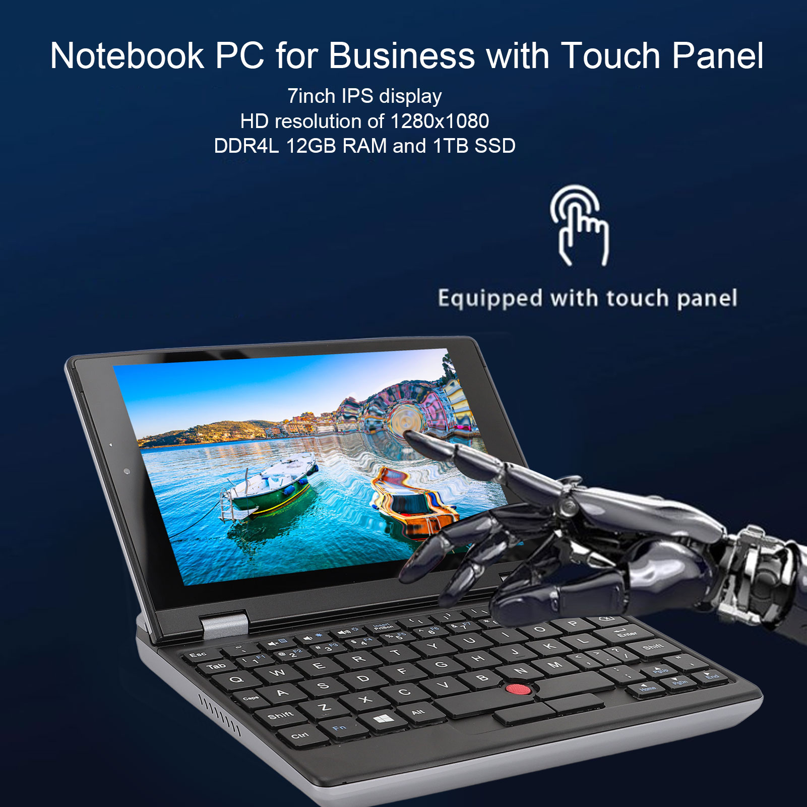 Notebook PC 7in 12GB Plus 256GB SSD Large Capacity USB3.0 2MP HD Front Came - Picture 29 of 30