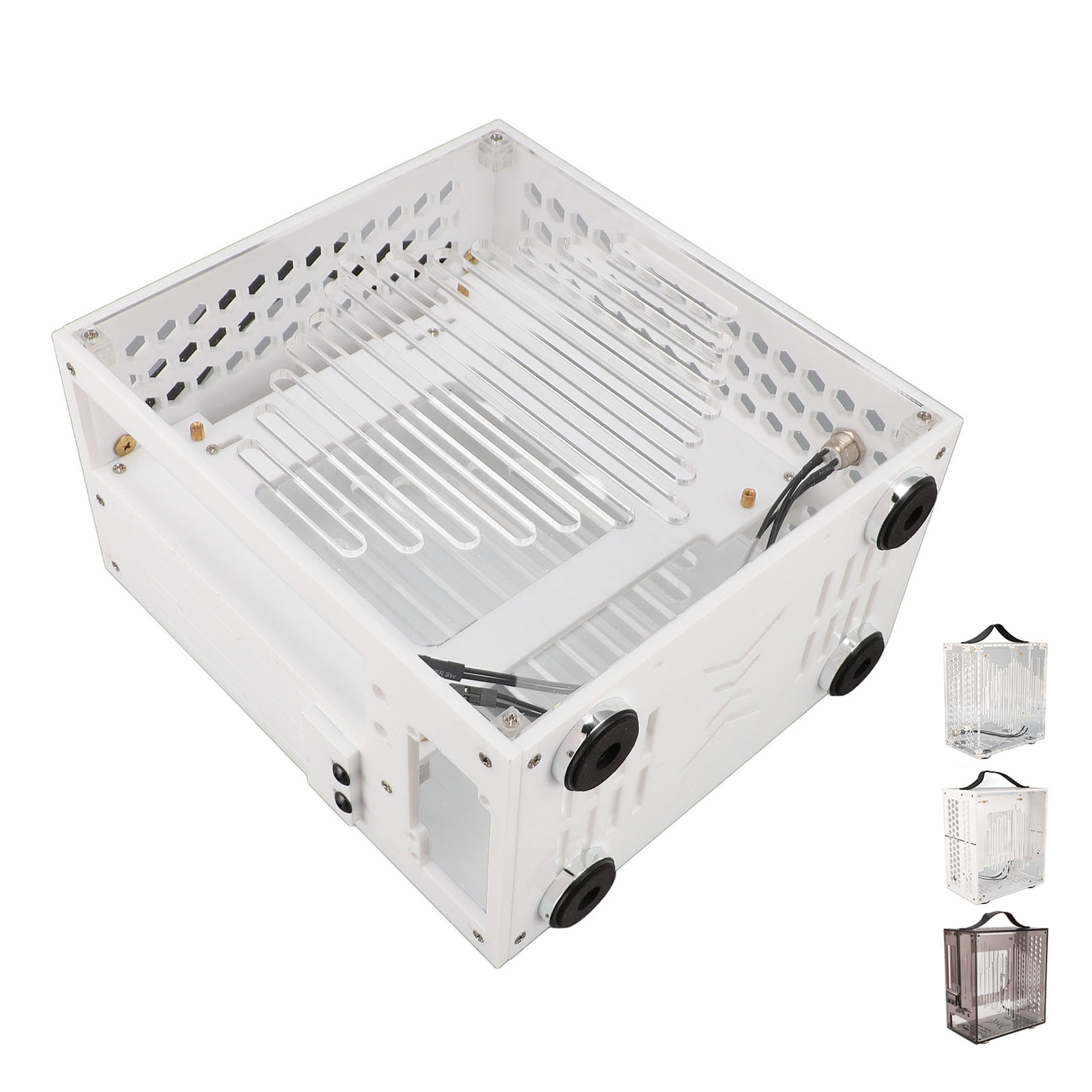 Étui PC miniature 23 x 20,5 x 12 cm ITX transparent étui PC acrylique portable bricolage bureau Co - Photo 24/32