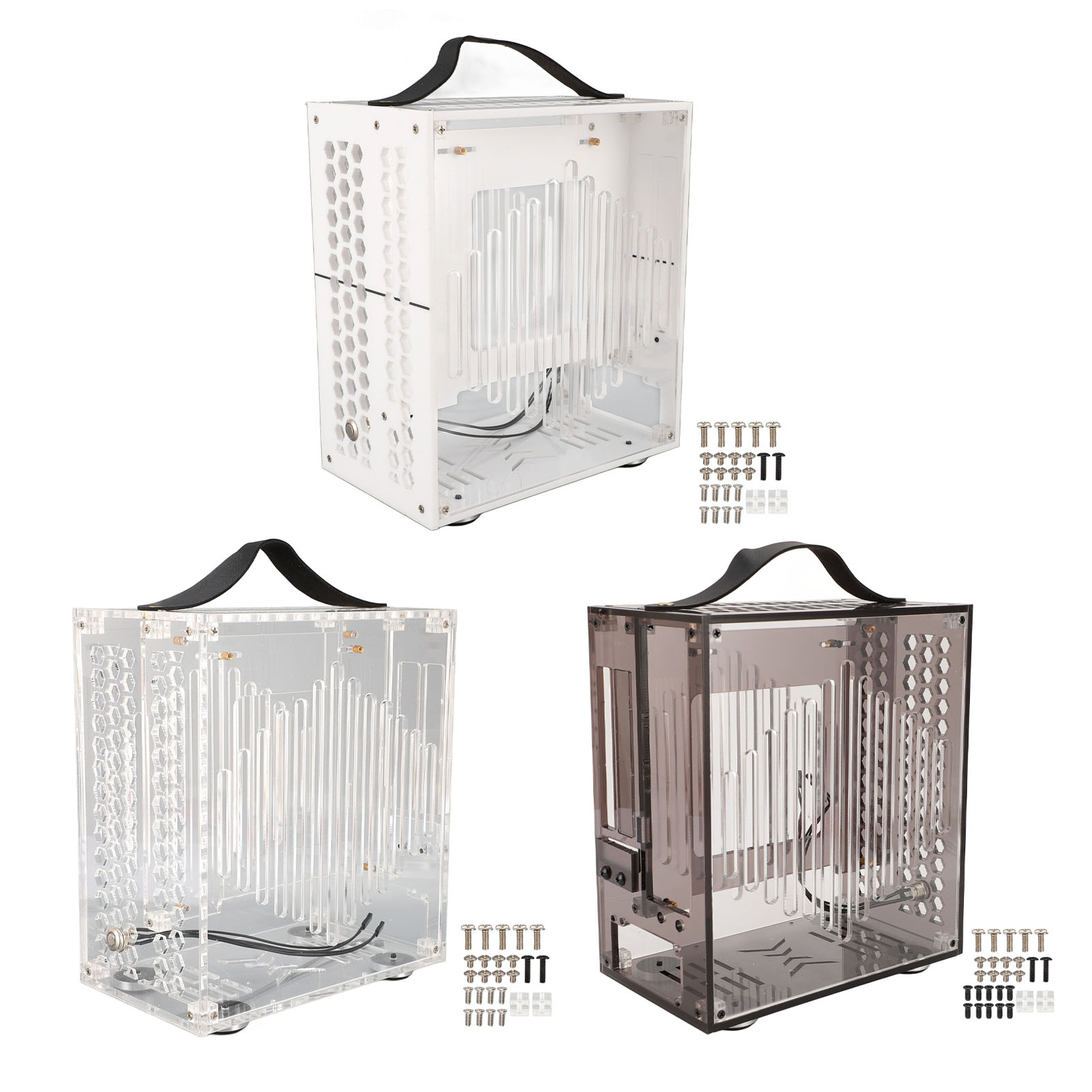 23x20.5x12cm Miniature ITX PC Case Clear Arcylic PC Case Portable DIY Desktop FY - Afbeelding 26 van 32