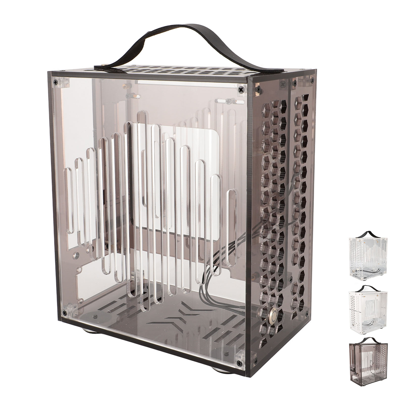 23x20.5x12cm Miniature ITX PC Case Clear Arcylic PC Case Portable DIY Desktop FY - Afbeelding 27 van 32