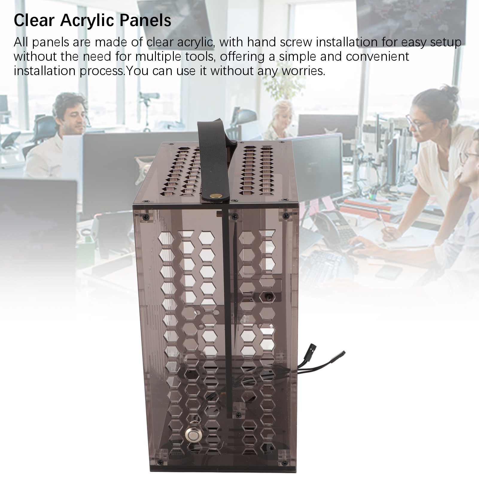 23x20.5x12cm Miniature ITX PC Case Clear Arcylic PC Case Portable DIY Deskto Hot - Picture 26 of 32