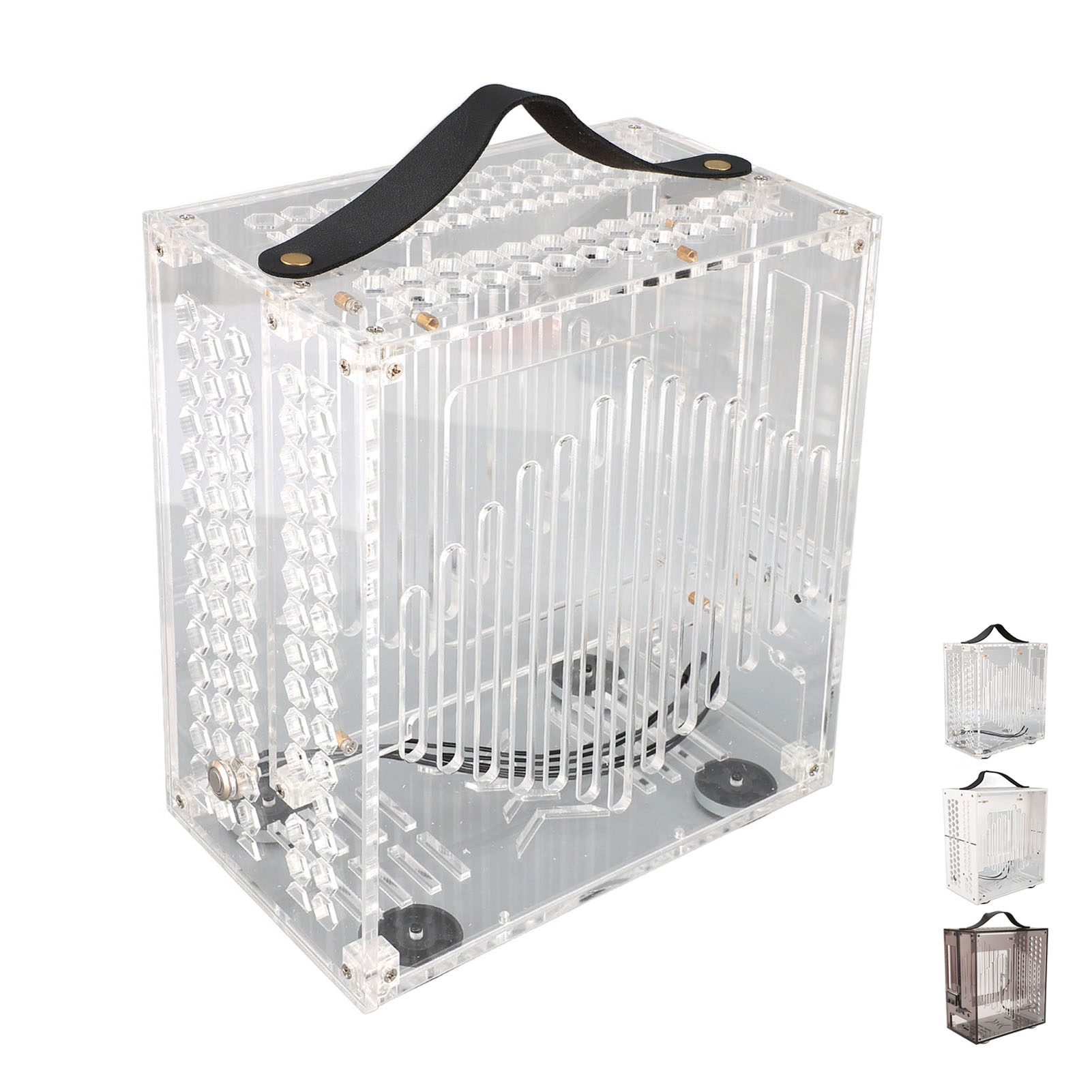 23x20.5x12cm Miniature ITX PC Case Clear Arcylic PC Case Portable DIY Deskto NEW - Imagen 21 de 21