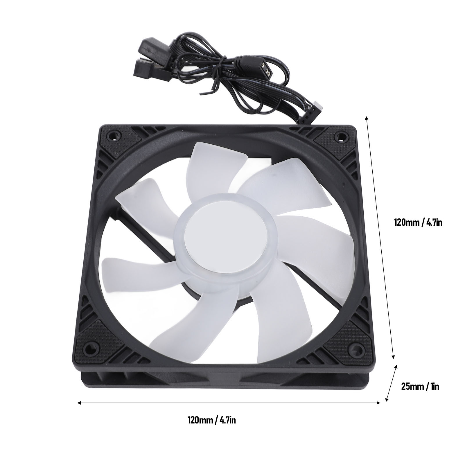 PC Case Fan Reverse Blade 120mm 4PIN PWM 5V ARGB MFDB Hydraulic Bearing 150 GDB - Afbeelding 13 van 18