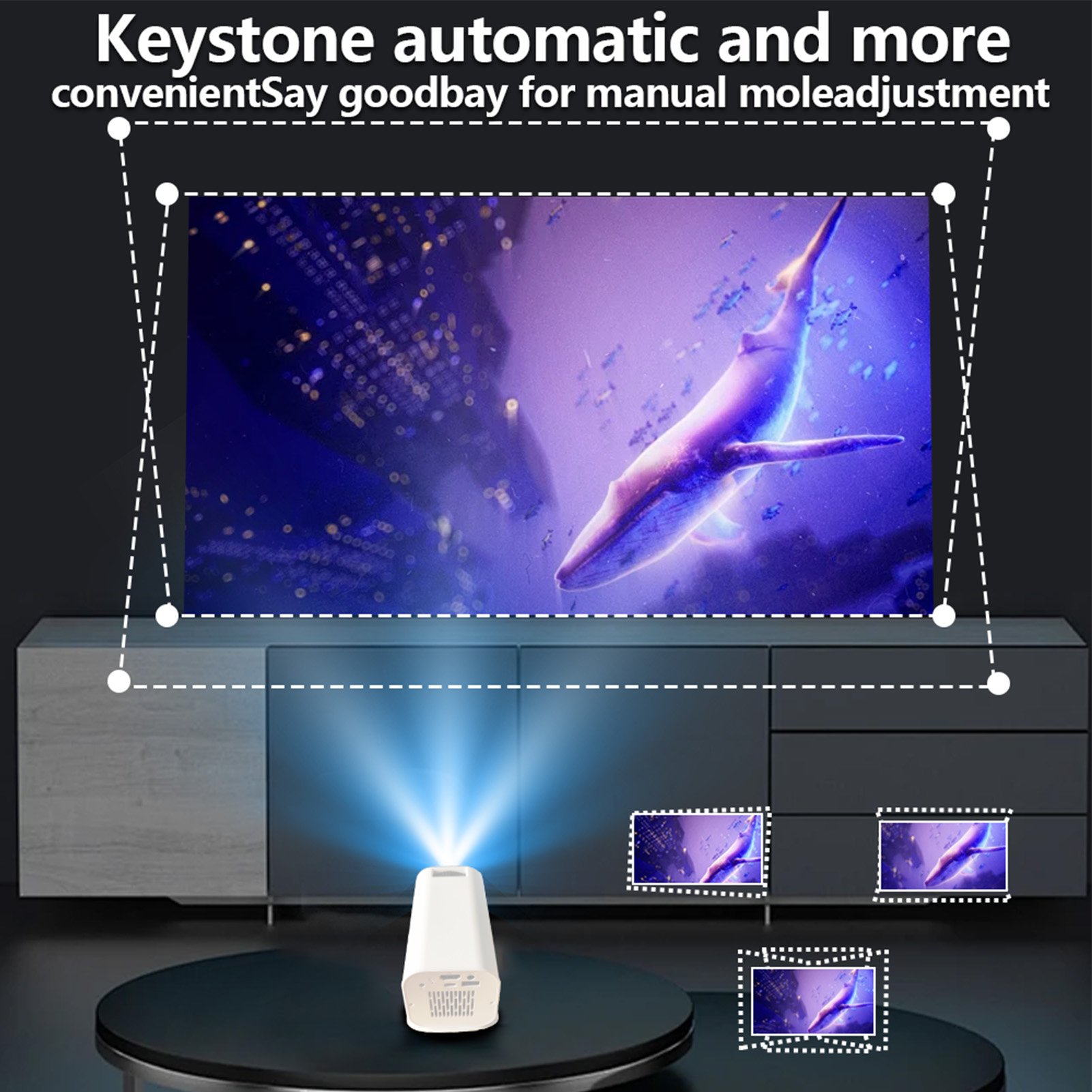 Small Projector WiFi 1080P 360° Rotatable Portable For Phone Laptop Home Th - Picture 26 of 30