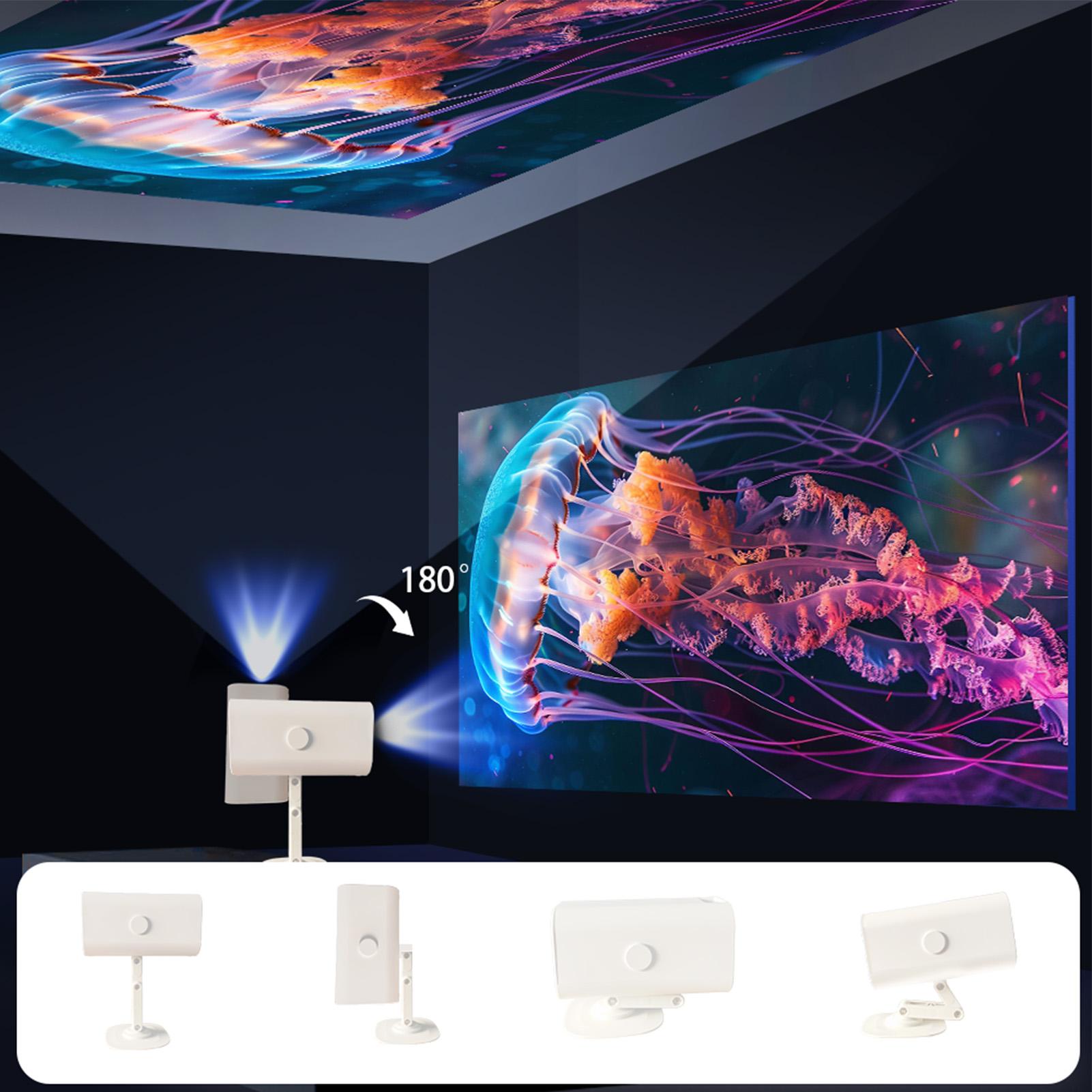 Small Projector WiFi 1080P 360° Rotatable Portable For Phone Laptop Home Th - Picture 30 of 30