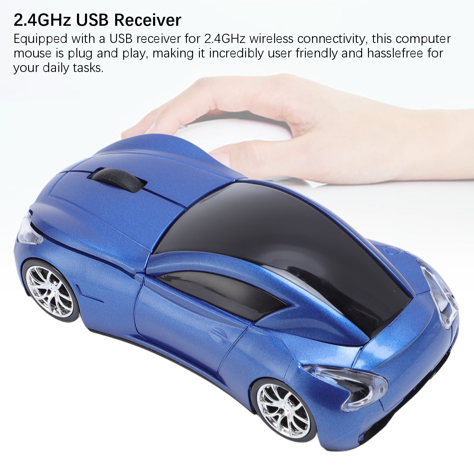 Sport Car Shaped Wireless Mouse Cool Ergonomic 1600DPI 2.4 GHz Optical Comp - Picture 23 of 28