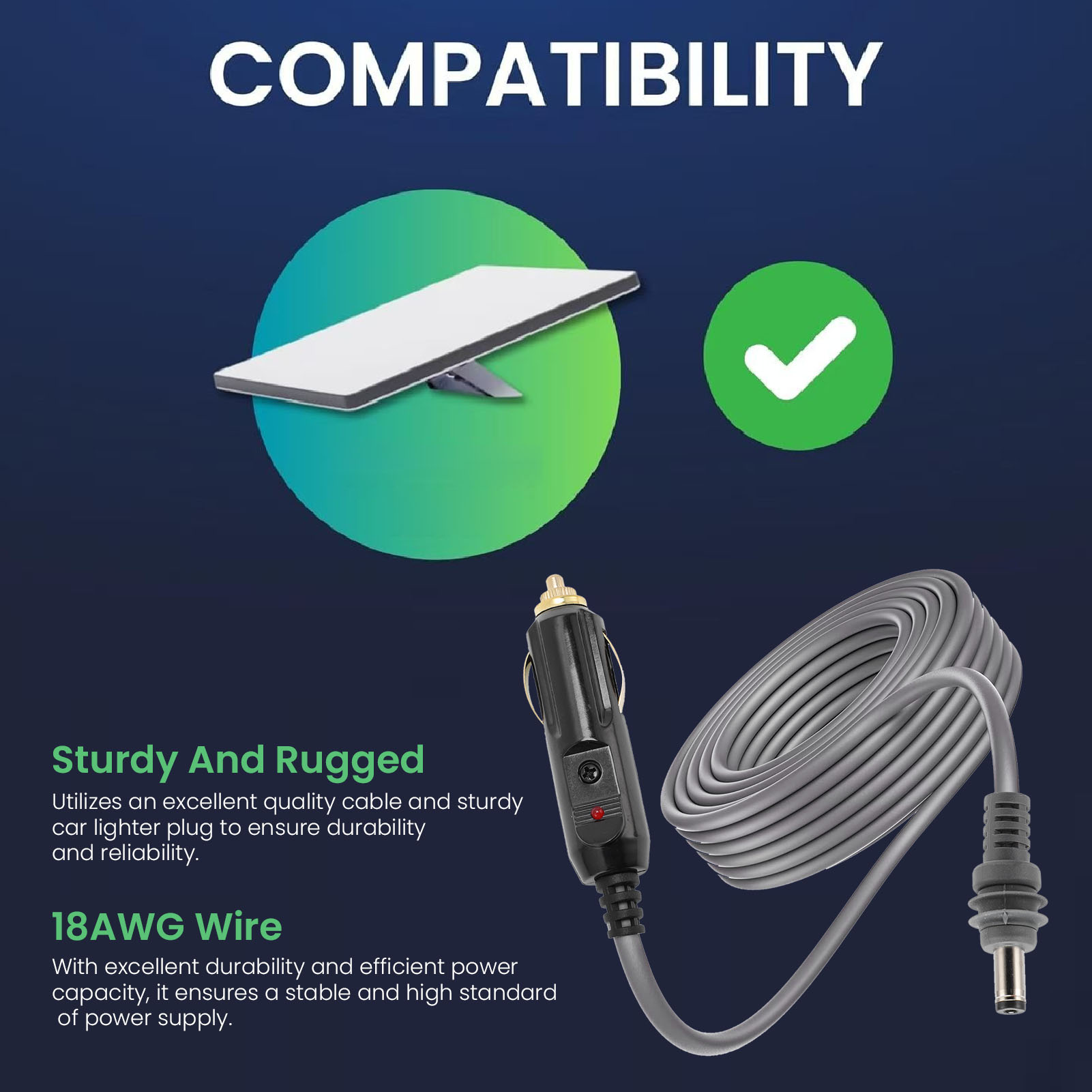 Hot Satellite Power Supply Cable Car Lighter Plug 18AWG Rain Proof Satellite Ca - Picture 23 of 31