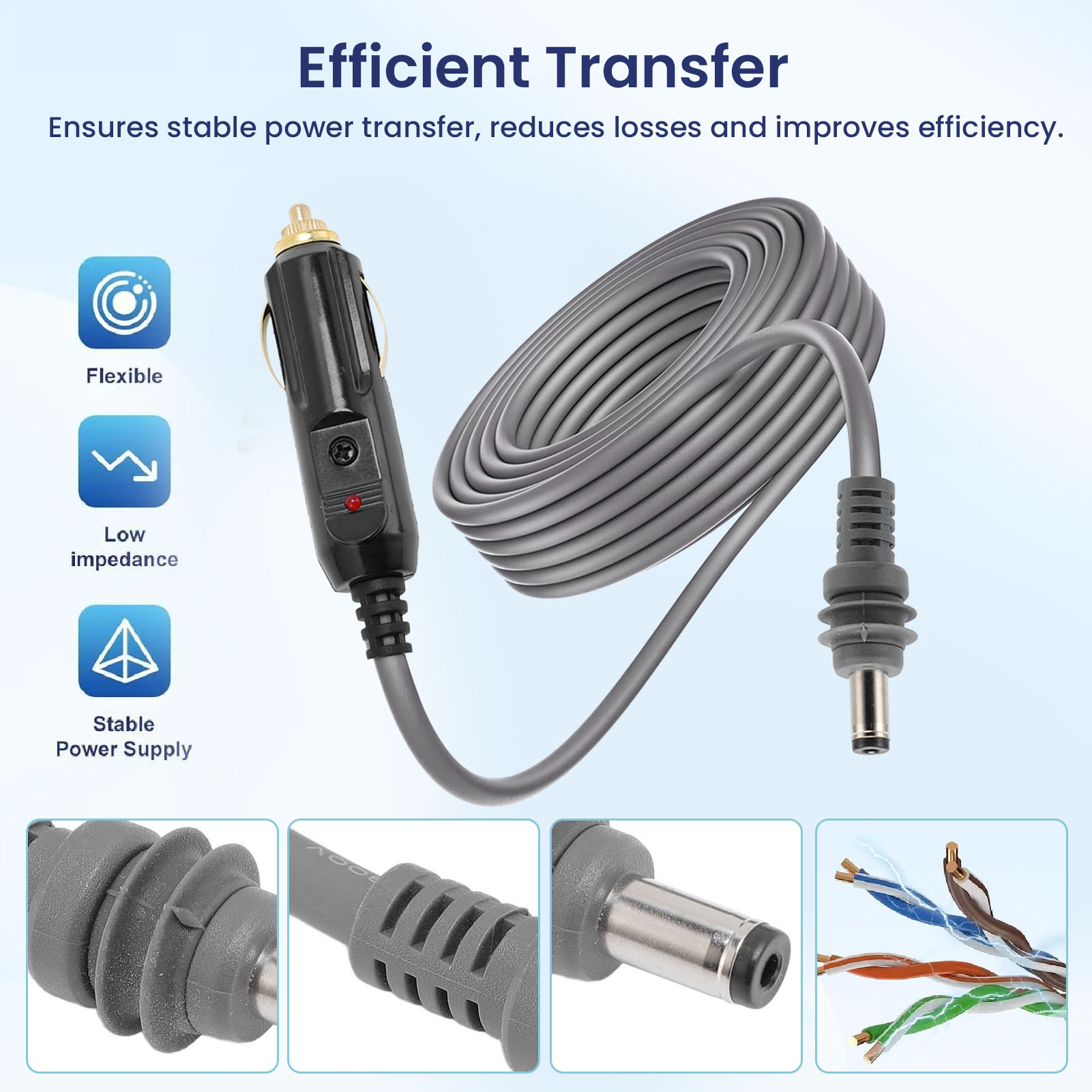 Hot Satellite Power Supply Cable Car Lighter Plug 18AWG Rain Proof Satellite Ca - Picture 27 of 31