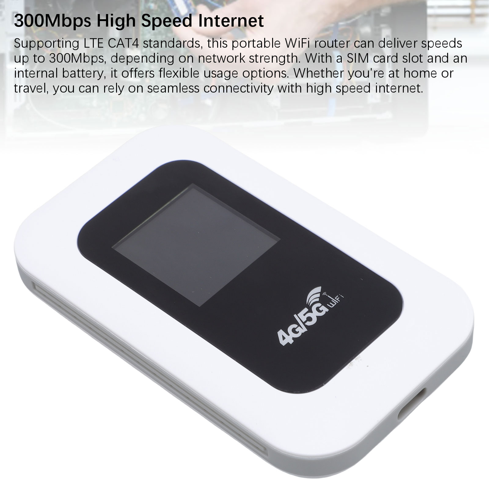 4G Pocket WiFi Hotspot Device With 300Mbps High Speed For Travel