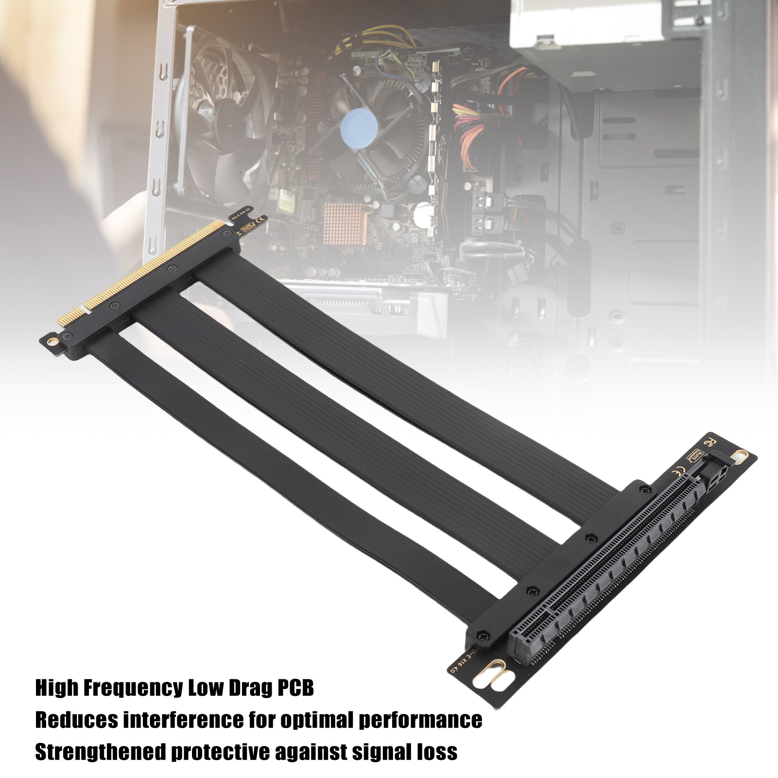 PCI E 4.0 X16 High Speed Extension Card Port GPU Extender Riser Cable 90 De KUI - Bild 44 von 45