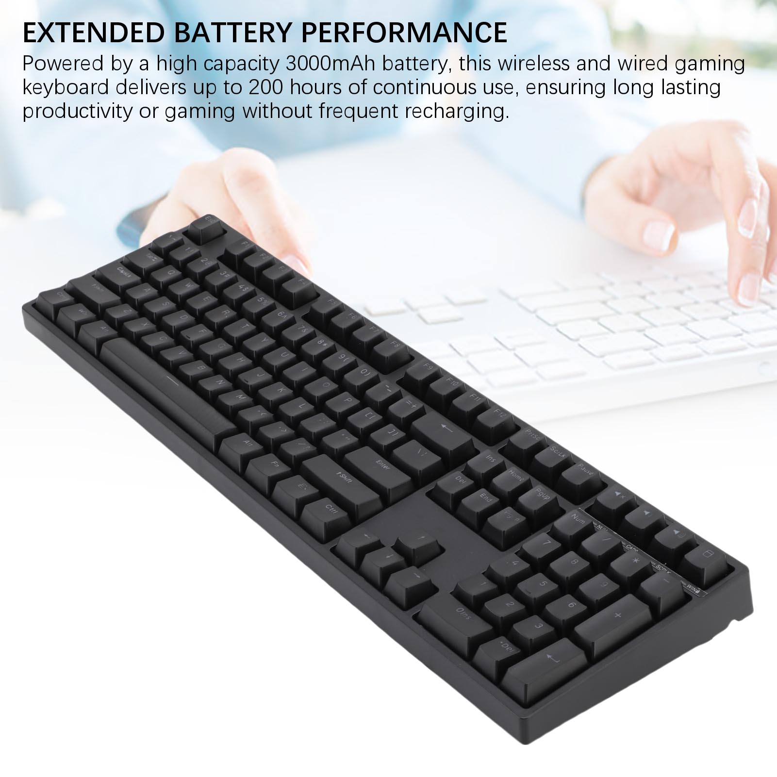 3 Mode Mechanical Gaming Keyboard Wireless Wired Mechanical Keyboard Hot Sw KUI - Afbeelding 25 van 30