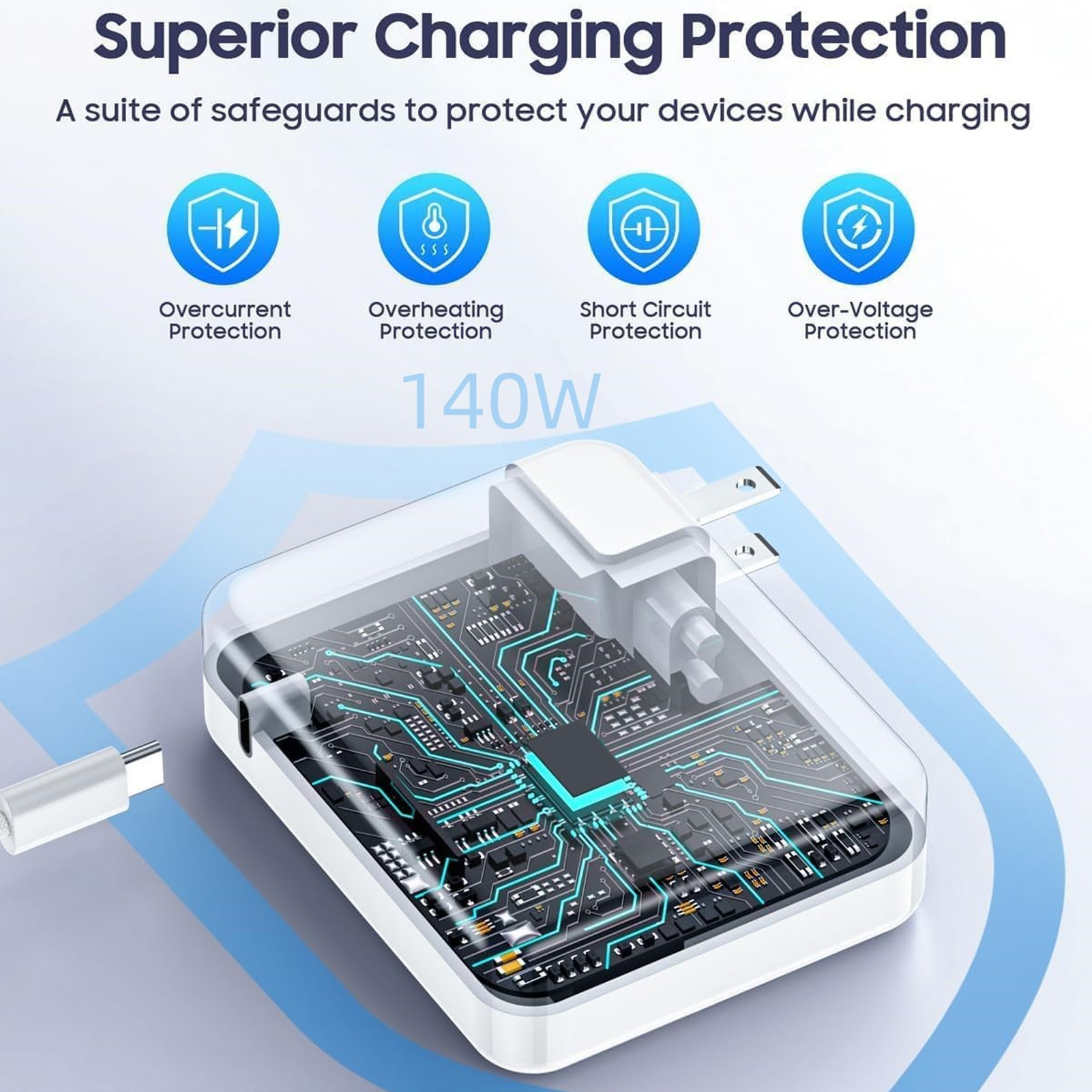 Nuevo Cargador de Portátil Apto para Air Laptop 140W Accesorio de Carga Súper Rápida - Imagen 32 de 36