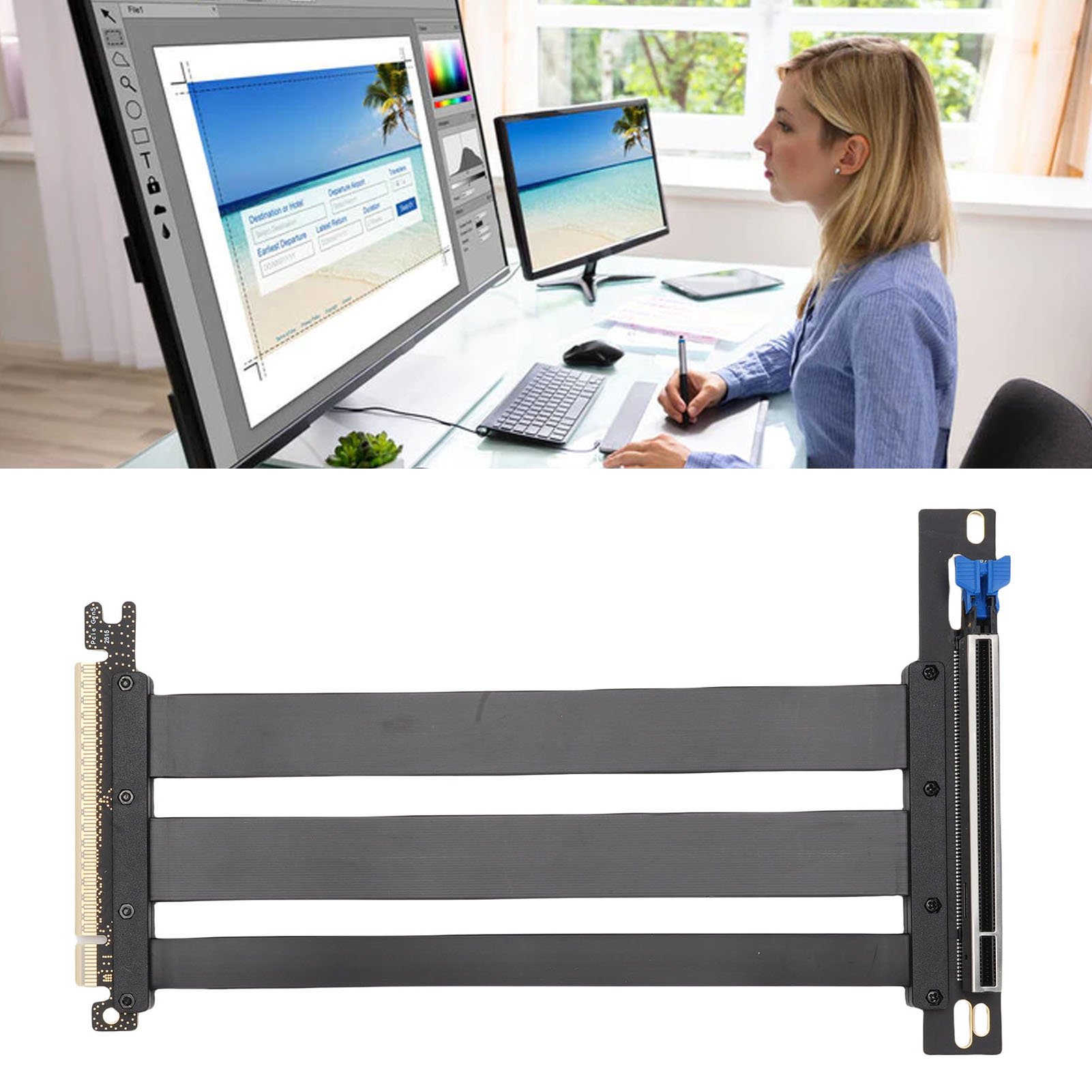 Câble élévateur PCIE 5.0 neuf compatible avec extension de carte graphique GPU RTX4090 5090 Gen 5 - Photo 30/36