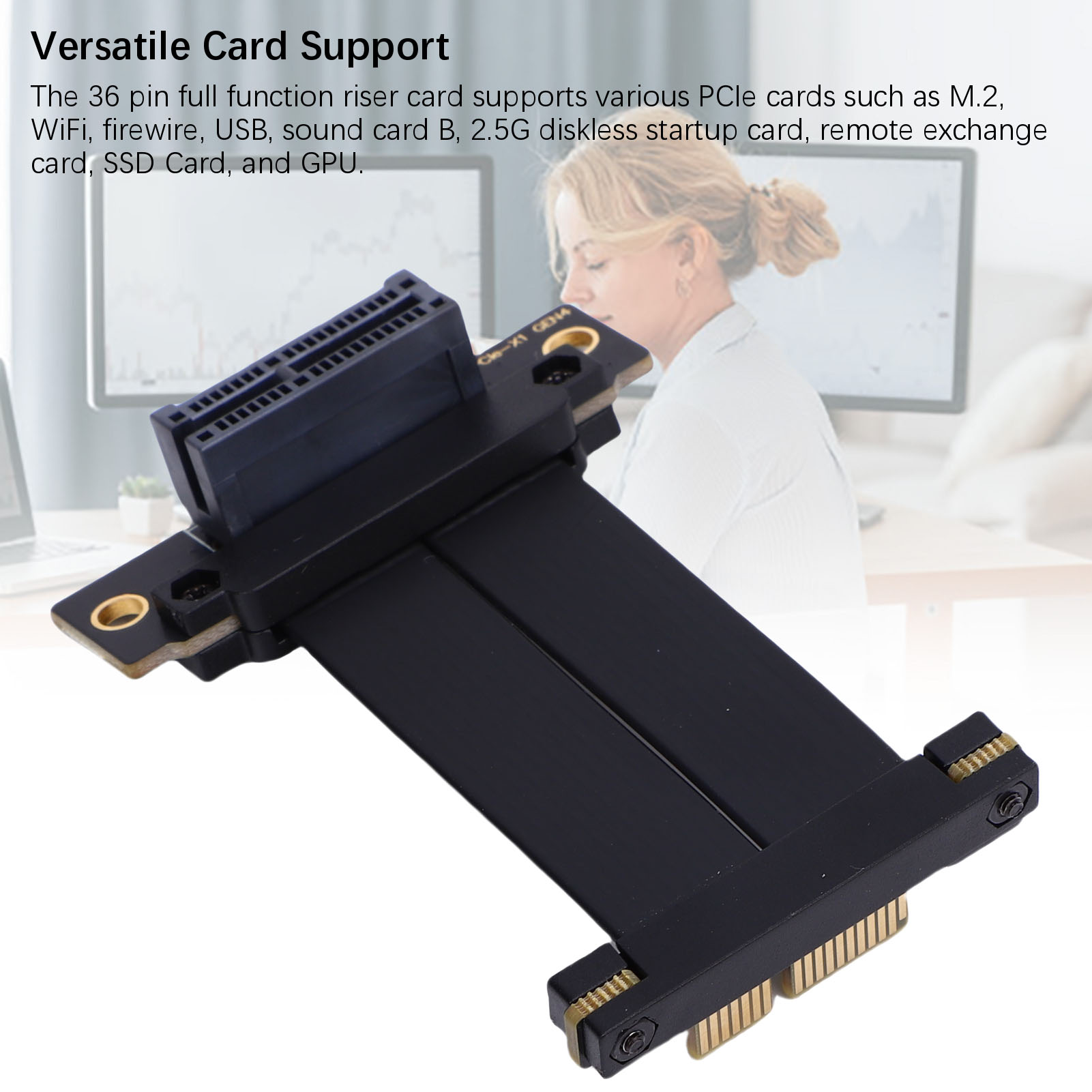 PCIE 4.0 X1 Riser Cable 90° Male To Female Full Speed Lossless Flexible Gen NEW - Afbeelding 17 van 18