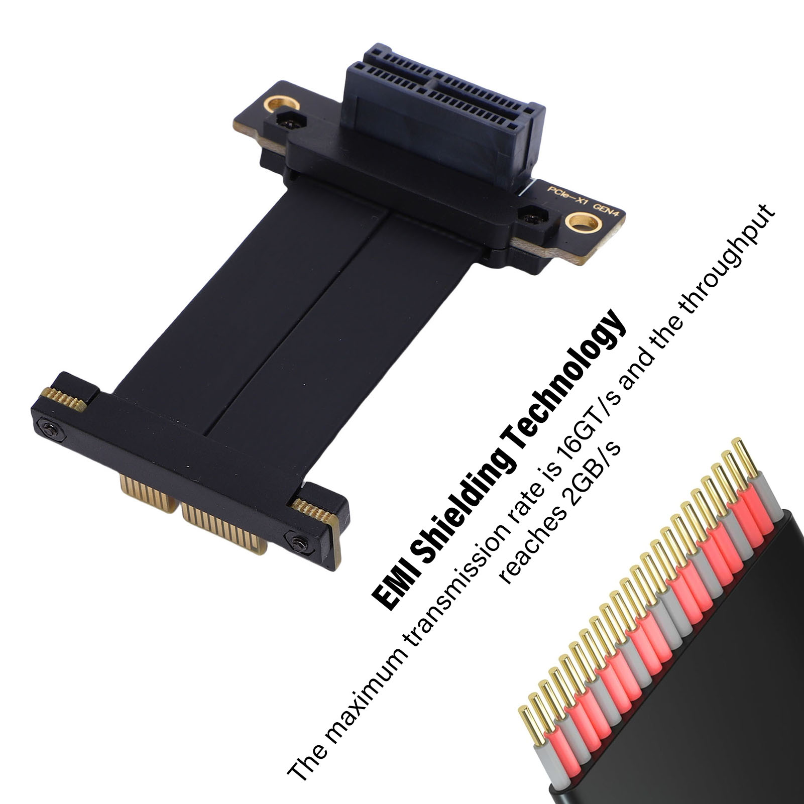 PCIE 4.0 X1 Riser Cable 90° Male To Female Full Speed Lossless Flexible Gen NEW - Afbeelding 14 van 18