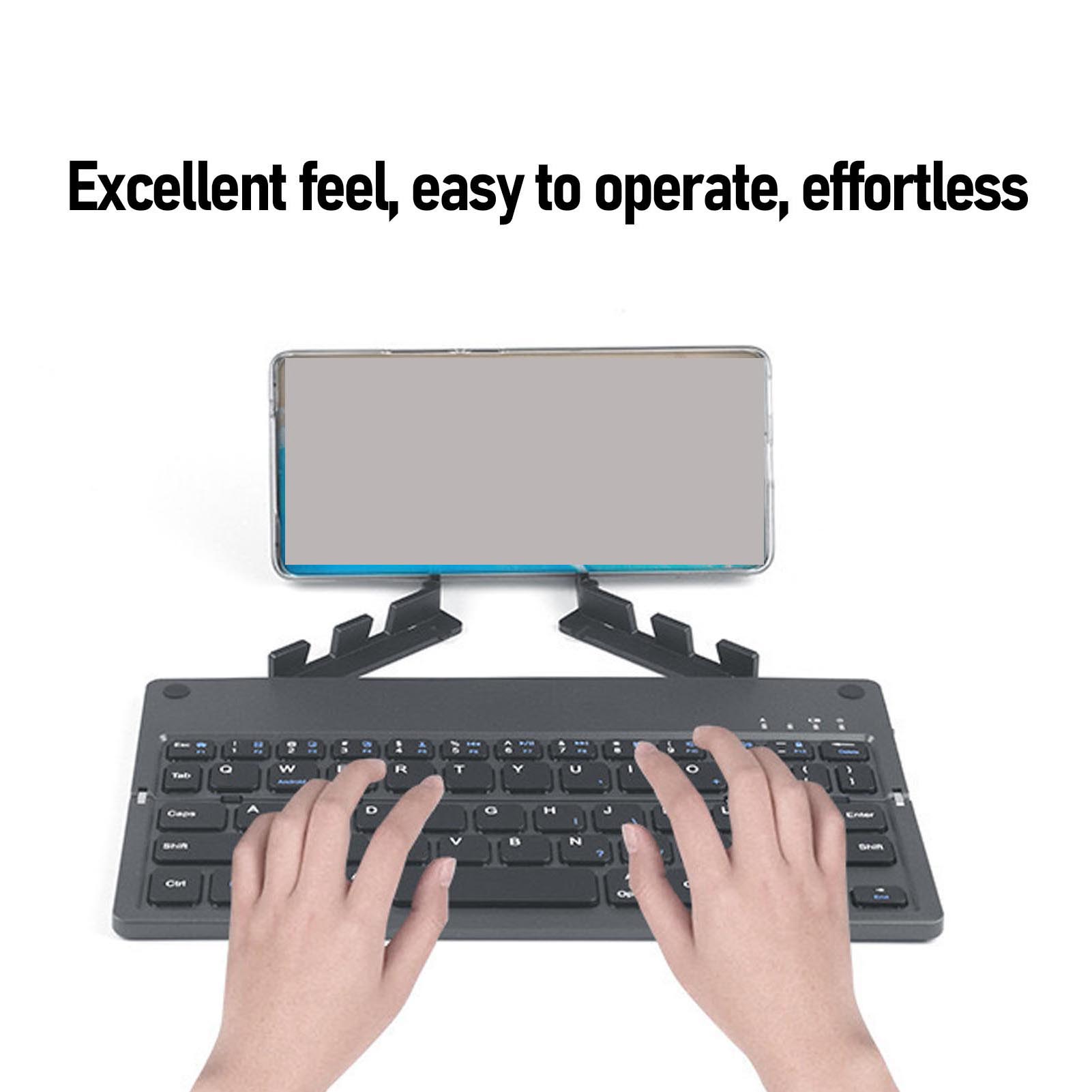 Foldable Keyboard With Phone Stand Small Quiet Folding Portable Lightweight AM - Picture 26 of 30