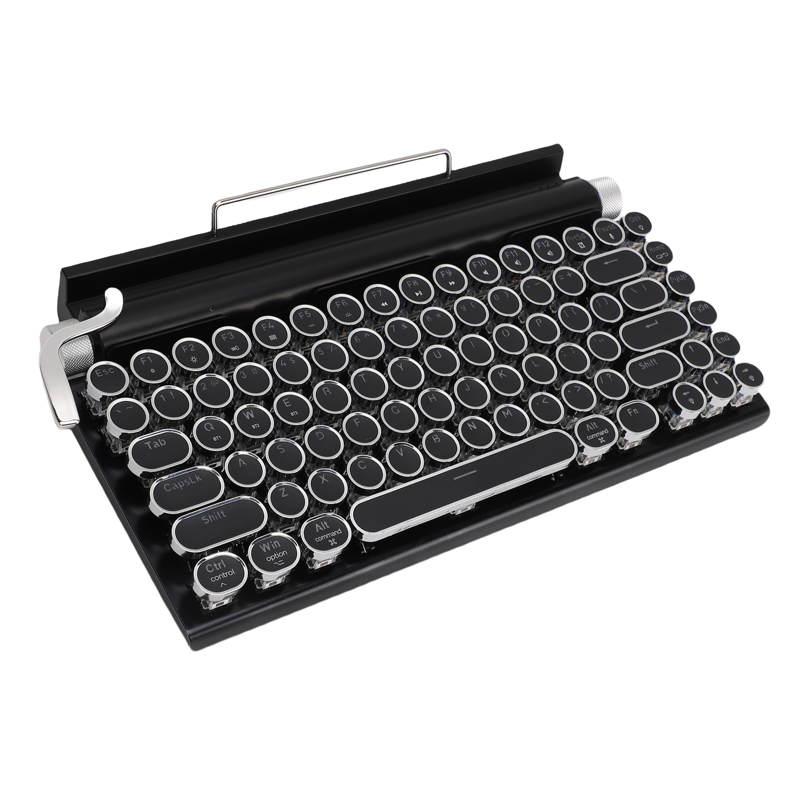 Retro Typewriter Keyboard BT Punk Round Keycap Metal Frame Wireless Mechani ESE - Picture 25 of 30