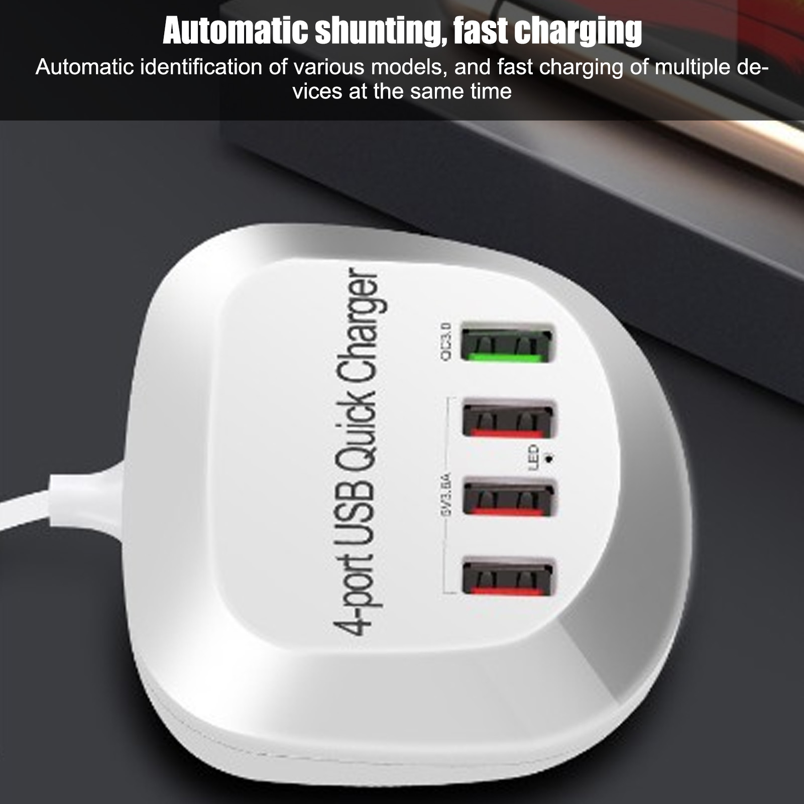 4 Ports USB Charger Station 36W QC3.0 Fast Charger For Mobile Phone Tablet 1 SG5 - Zdjęcie 27 z 31