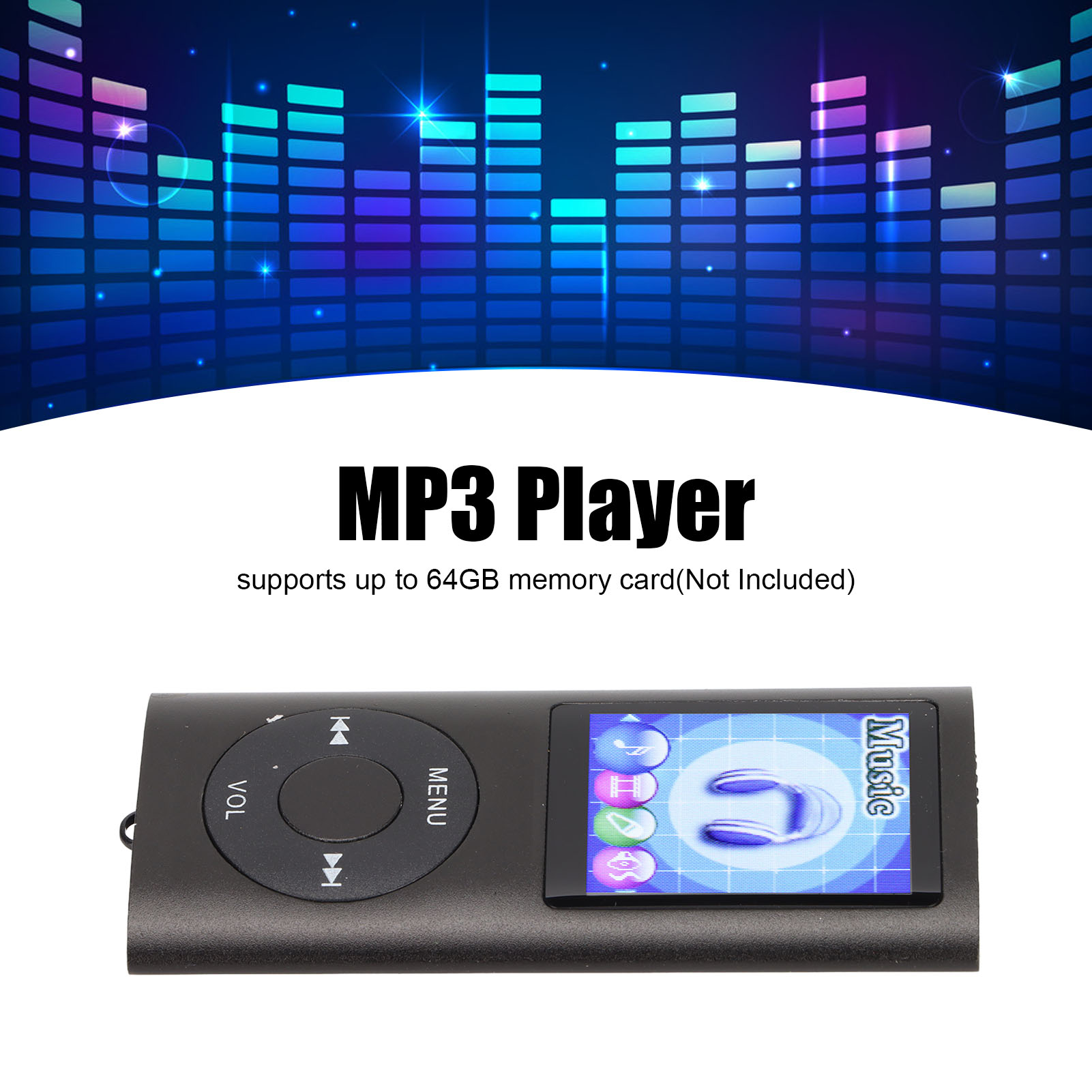 MP3 Player 1.8in Color Display Screen Multifunctional Portable MP3 Music Pla NEW - Imagen 12 de 13