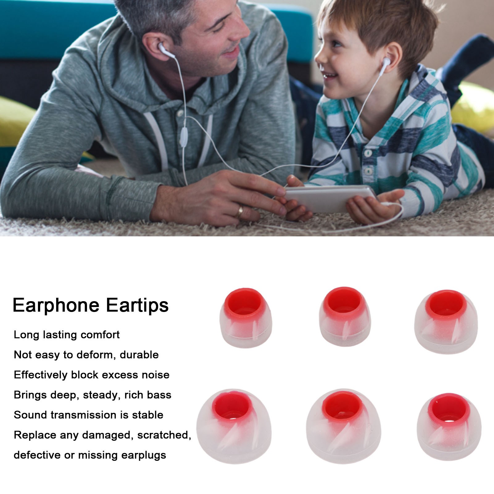 6pcs Earphone Eartips Silicone Soft Noise Isolation 3 Sizes Replacement Earp ZZ1 - Picture 18 of 24