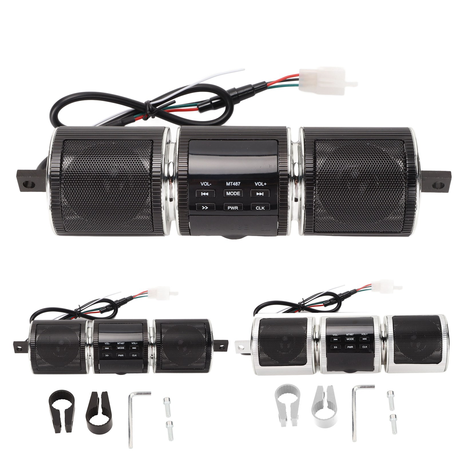 Motorcycle BT Speaker Wireless IP54 Waterproof DC12V Handlebar Mounted Audio FY - Afbeelding 27 van 30