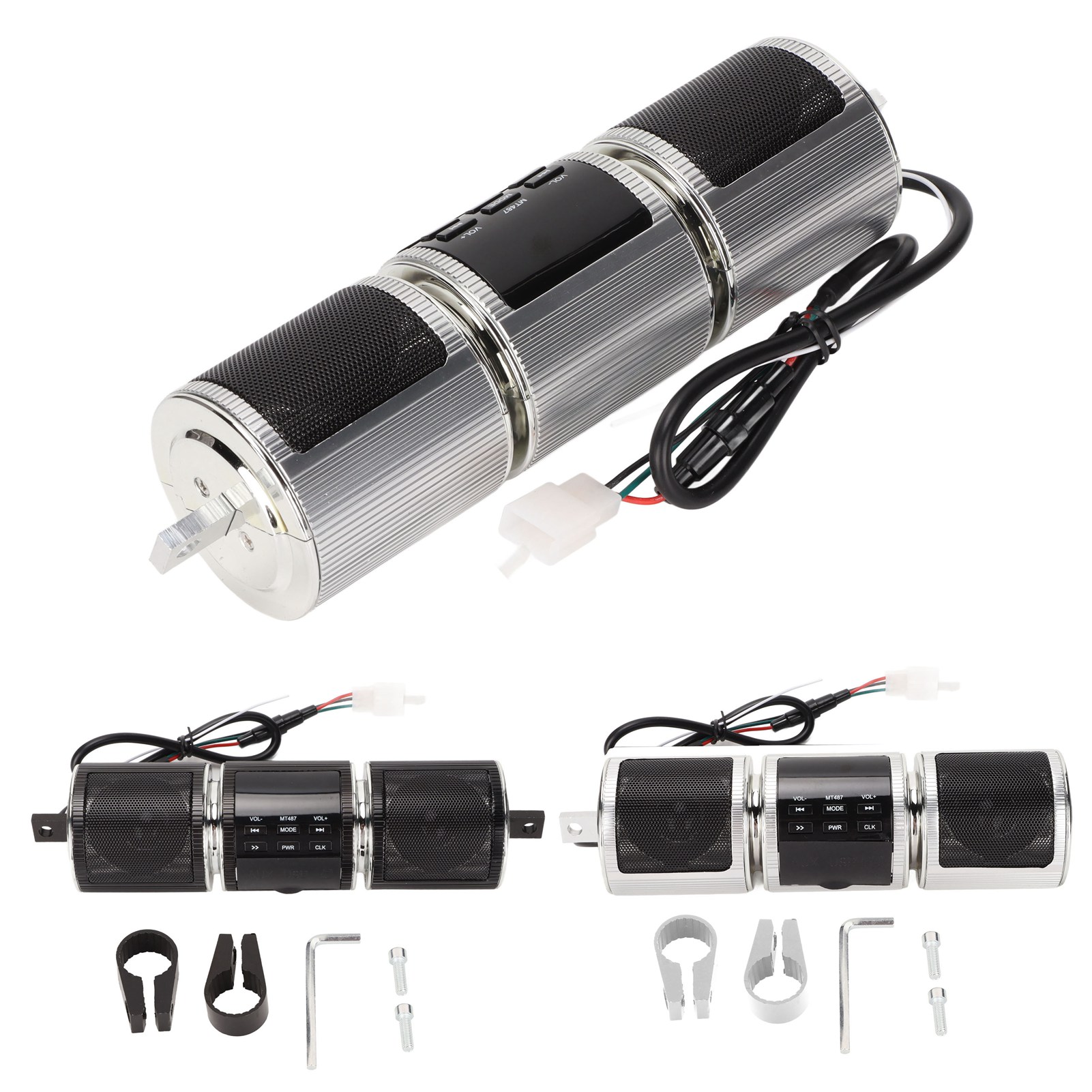 Motorcycle BT Speaker Wireless IP54 Waterproof DC12V Handlebar Mounted Audio FY - Afbeelding 29 van 30
