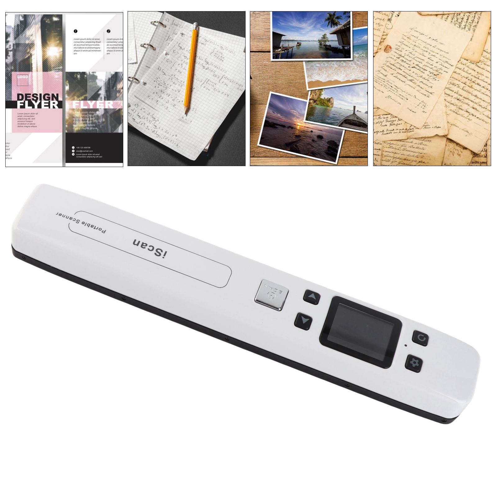 Portable Scanner JPEG PDF A4 Size 300 600 1050DPI Monochromatic Color Mode Do FY - Afbeelding 24 van 28