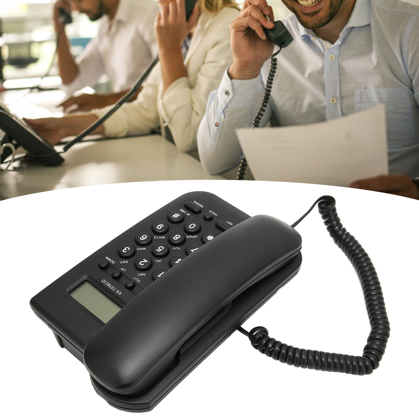 Biurko Telefon Identyfikator Uchwyt ścienny Minimalistyczny przewodowy telefon domowy do domu hotelu CB - Zdjęcie 25 z 28