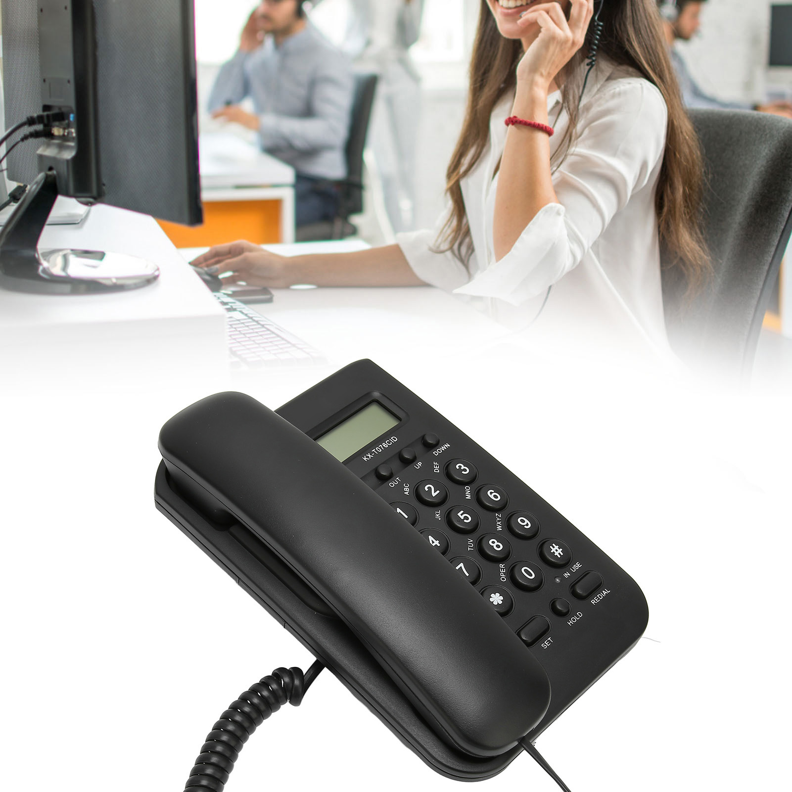 Biurko Telefon Identyfikator dzwoniącego Uchwyt ścienny Minimalistyczny przewodowy telefon domowy do domu hotelu FY - Zdjęcie 27 z 28
