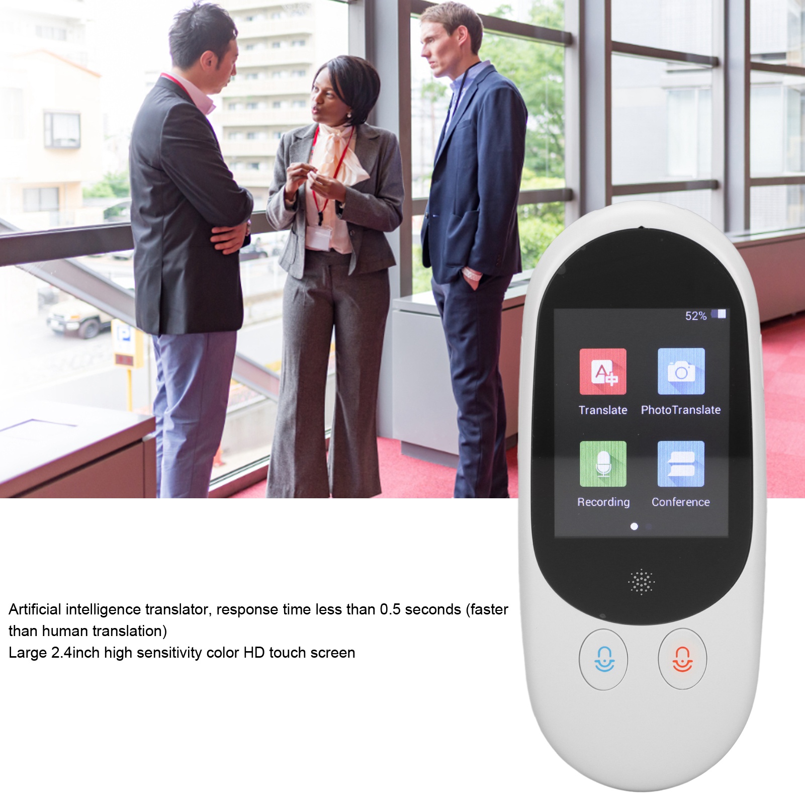 Language Translator Device 2.4in Touch Screen Real Time Two Way Translation P CB - Afbeelding 29 van 29