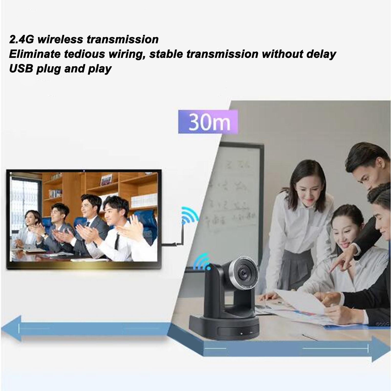 New PTZ Conference Camera 10X Optical Zoom 2.4G Wireless HD Video Conference Cam - Picture 18 of 21