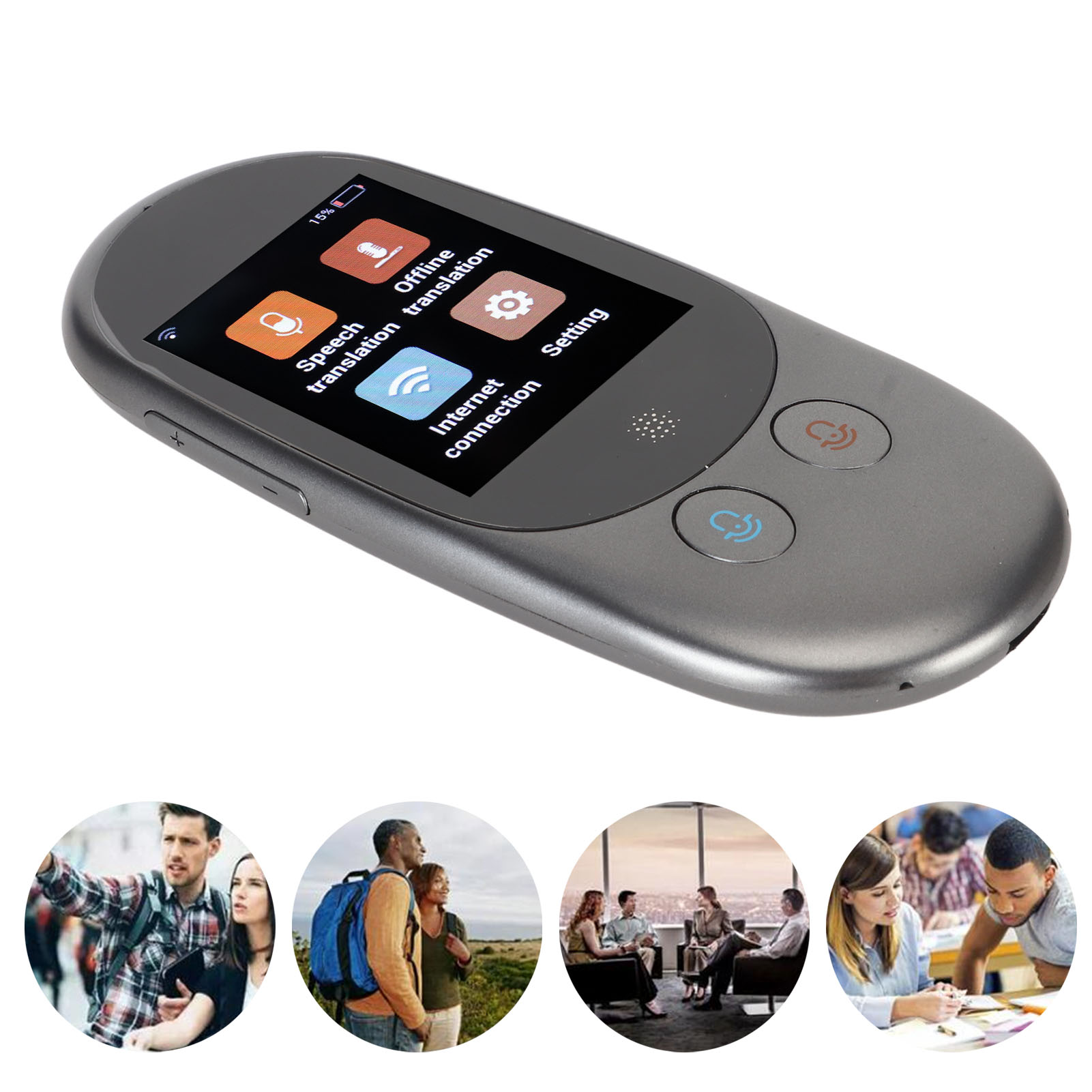 Language Translator Device 126 Different Languages 2.4in LCD Touch Screen Por CB - Afbeelding 29 van 29