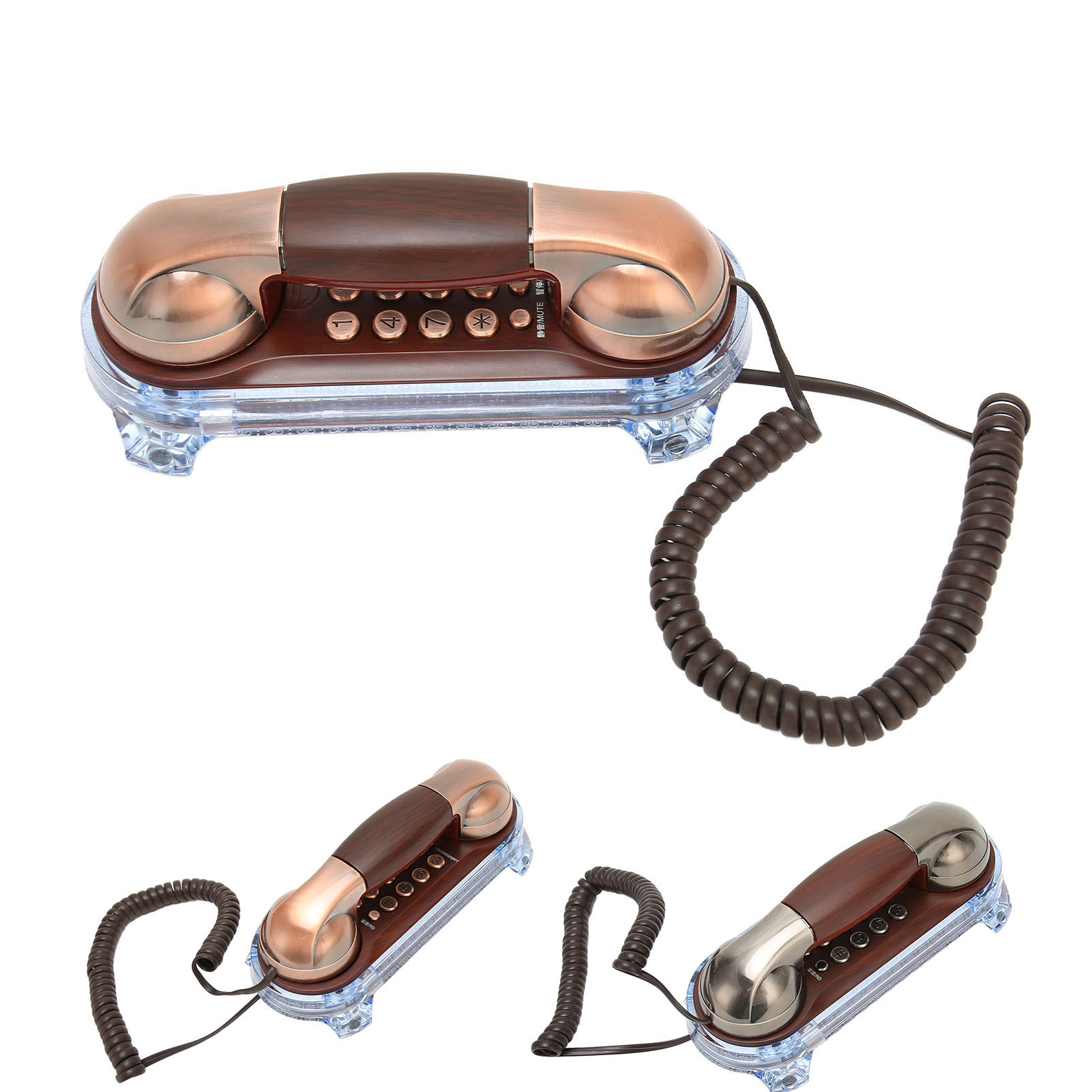 Retro Landline Phone Corded Home Phone Wall Mount Flash Phone For Home School FY - Afbeelding 28 van 28
