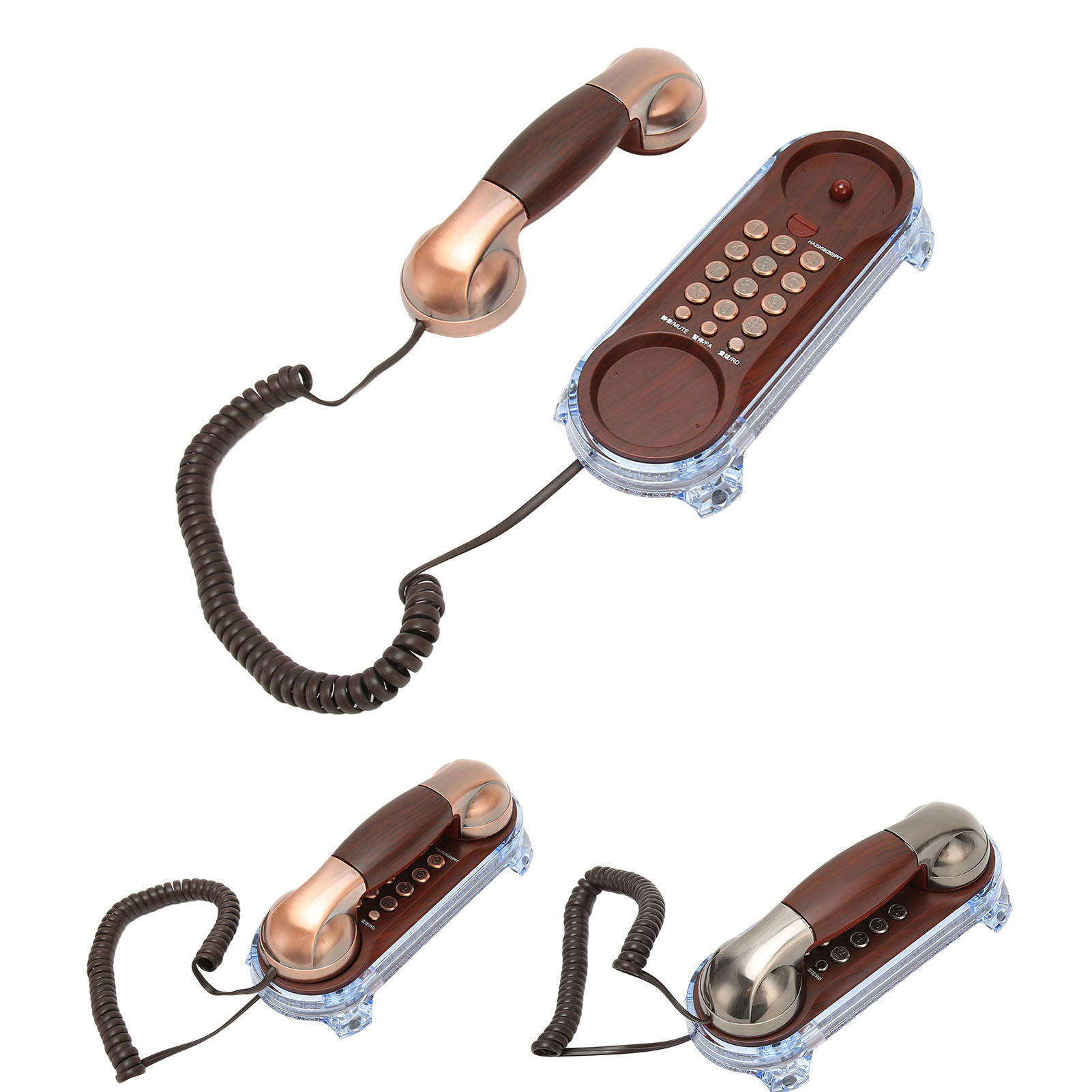 Retro Landline Phone Corded Home Phone Wall Mount Flash Phone For Home School CB - Afbeelding 25 van 28