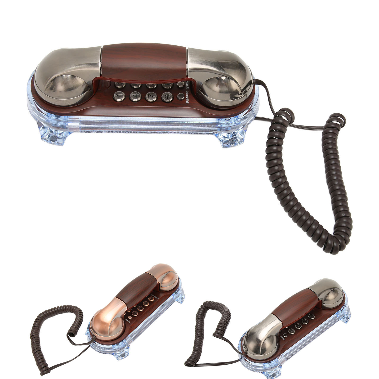 Retro Landline Phone Corded Home Phone Wall Mount Flash Phone For Home School FY - Afbeelding 23 van 28