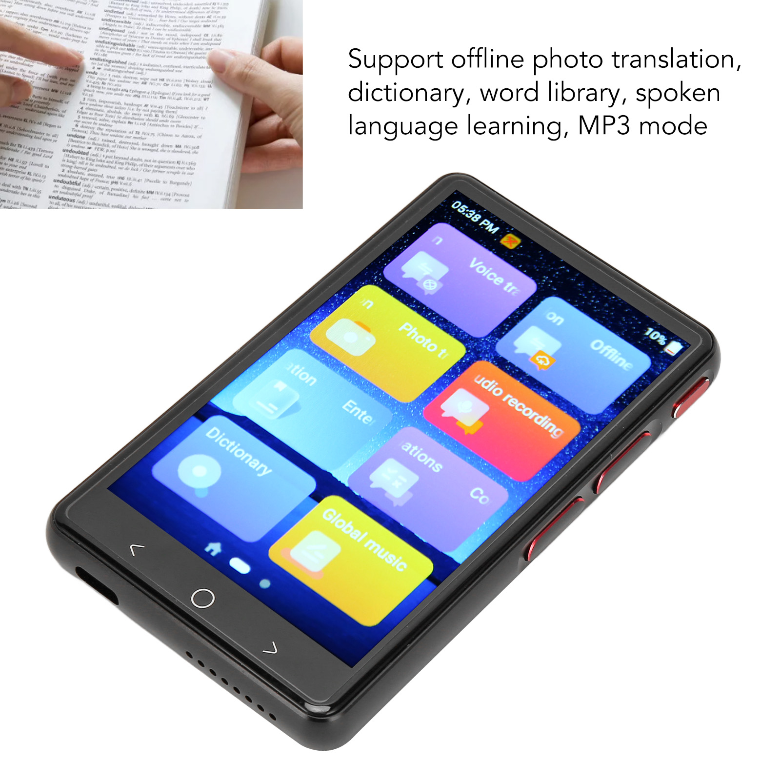 Smart Translator 4in IPS Screen Offline WiFi MP3 Mode 2 Way 135 Languages FY - Afbeelding 28 van 28