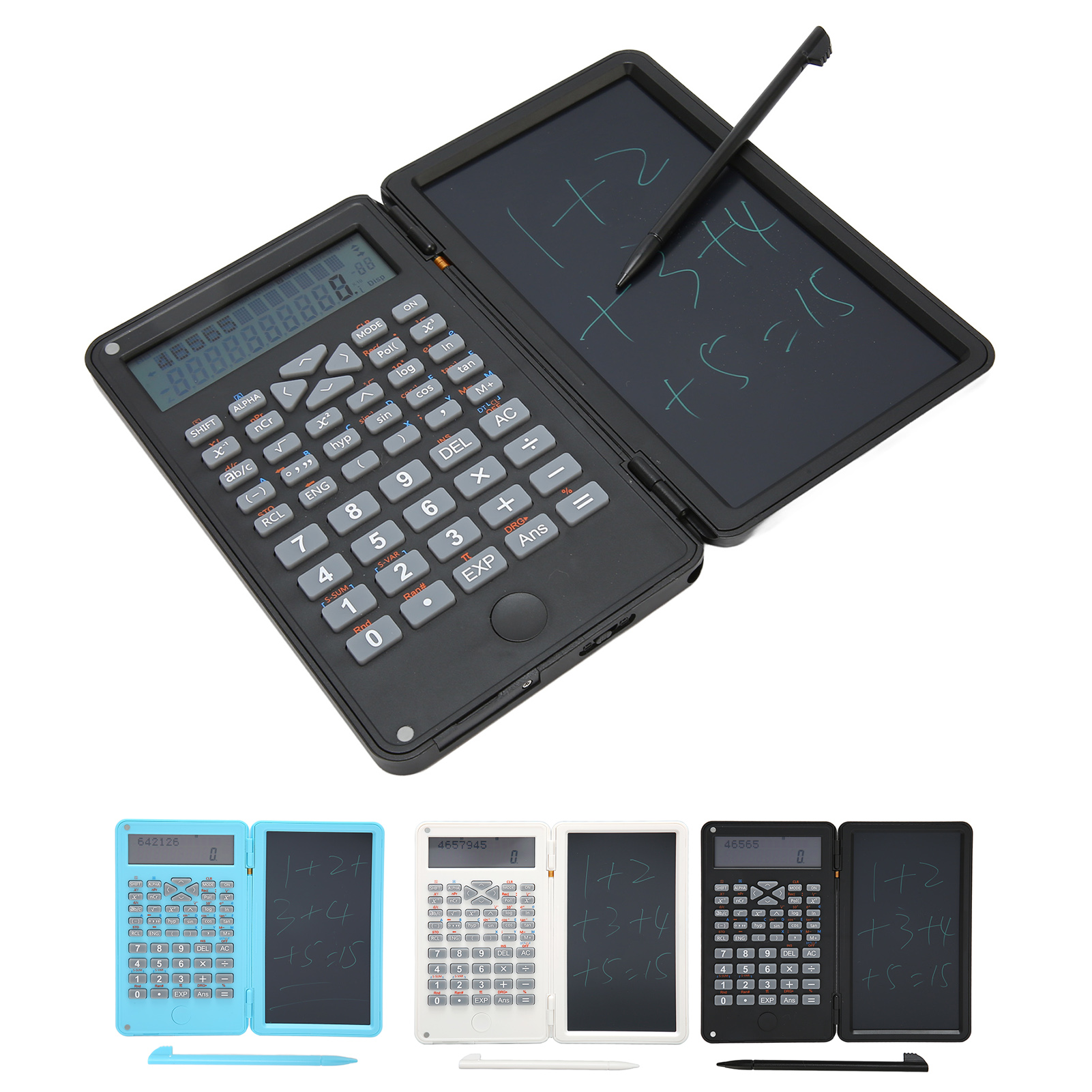 Calculator With Notepad Portable 10 Digits LCD Display Scientific Calculator FY - Afbeelding 28 van 33